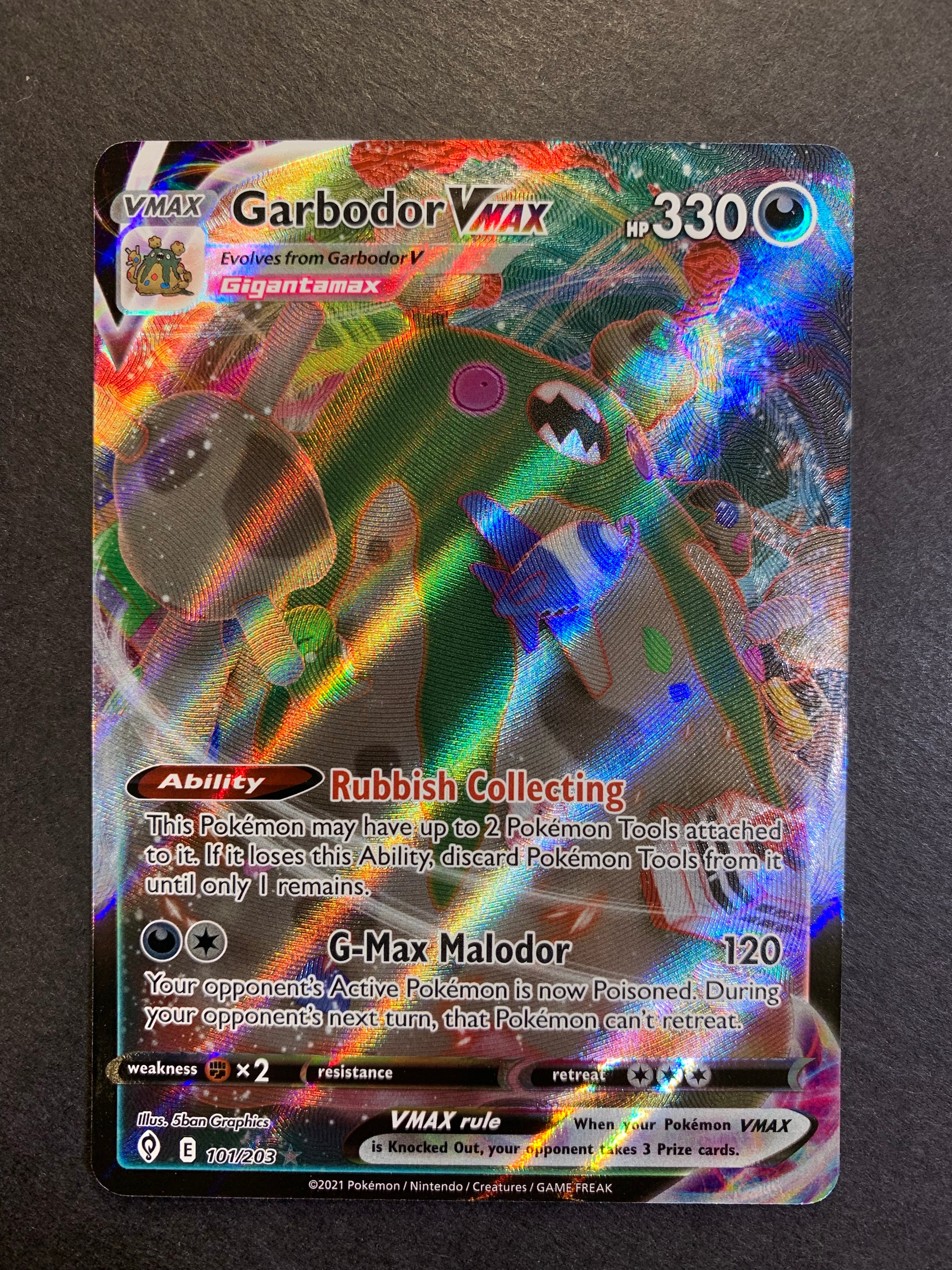 garbodor vmax pokemon card value Garbodor VMax - 101/203 Full Art Ultra Rare