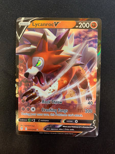 lycanroc v pokemon card #SWSH199 Prices | Promo Fighting Fighting Rock Throw (40) Fighting Lycanroc V - 091/203 Ultra
