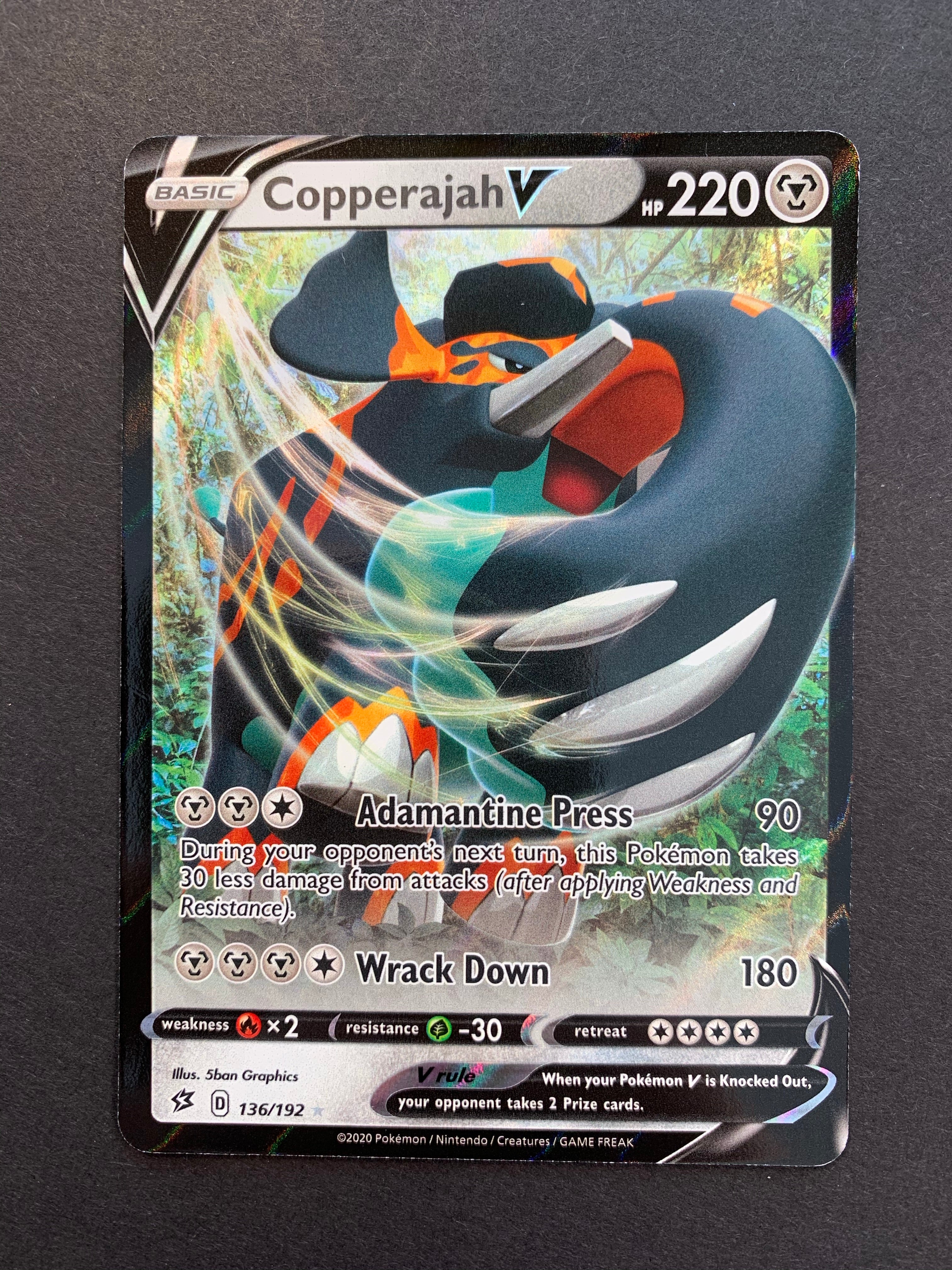 copperajah v pokemon card value Copperajah V 136/192 Rebel Clash Full Art Ultra Rare Pokemon Card