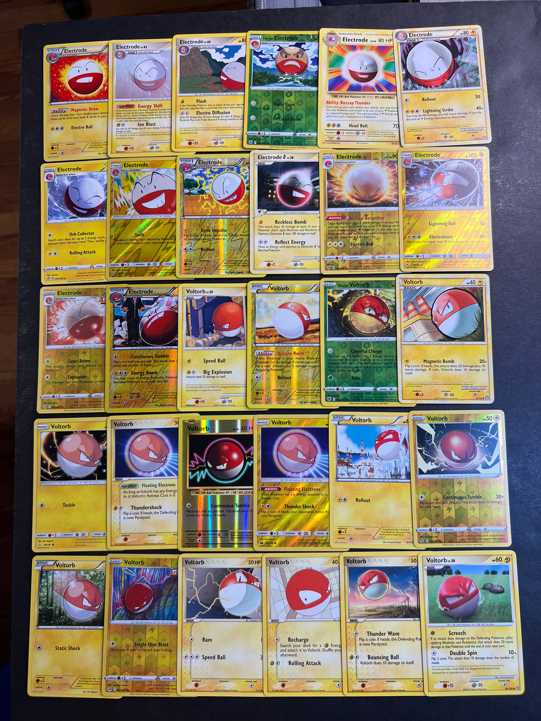 Pokemon Voltorb and Electrode Card Lot - 30 Cards - Reverse Holo & Rare Collection! Pokemon Voltorb and Electrode Card Lot - 30 Cards - Reverse Holo & Rare Collection!