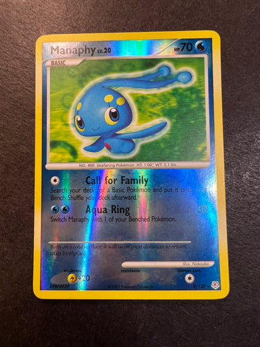 Manaphy - 9/130 Reverse Holo Rare - Diamond & Pearl Base Set