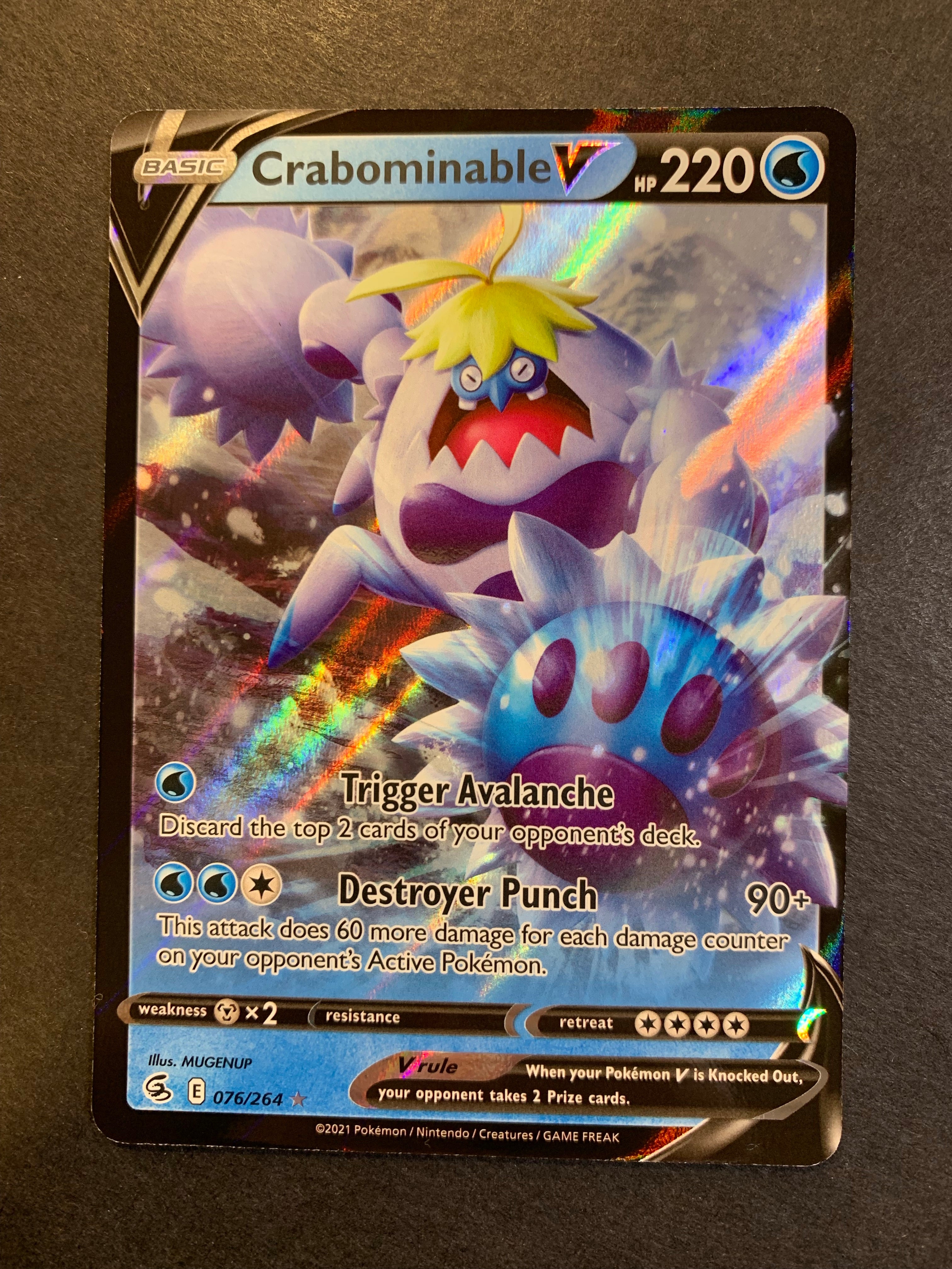 crabominable v pokemon card value Crabominable V - 076/264 Ultra Rare