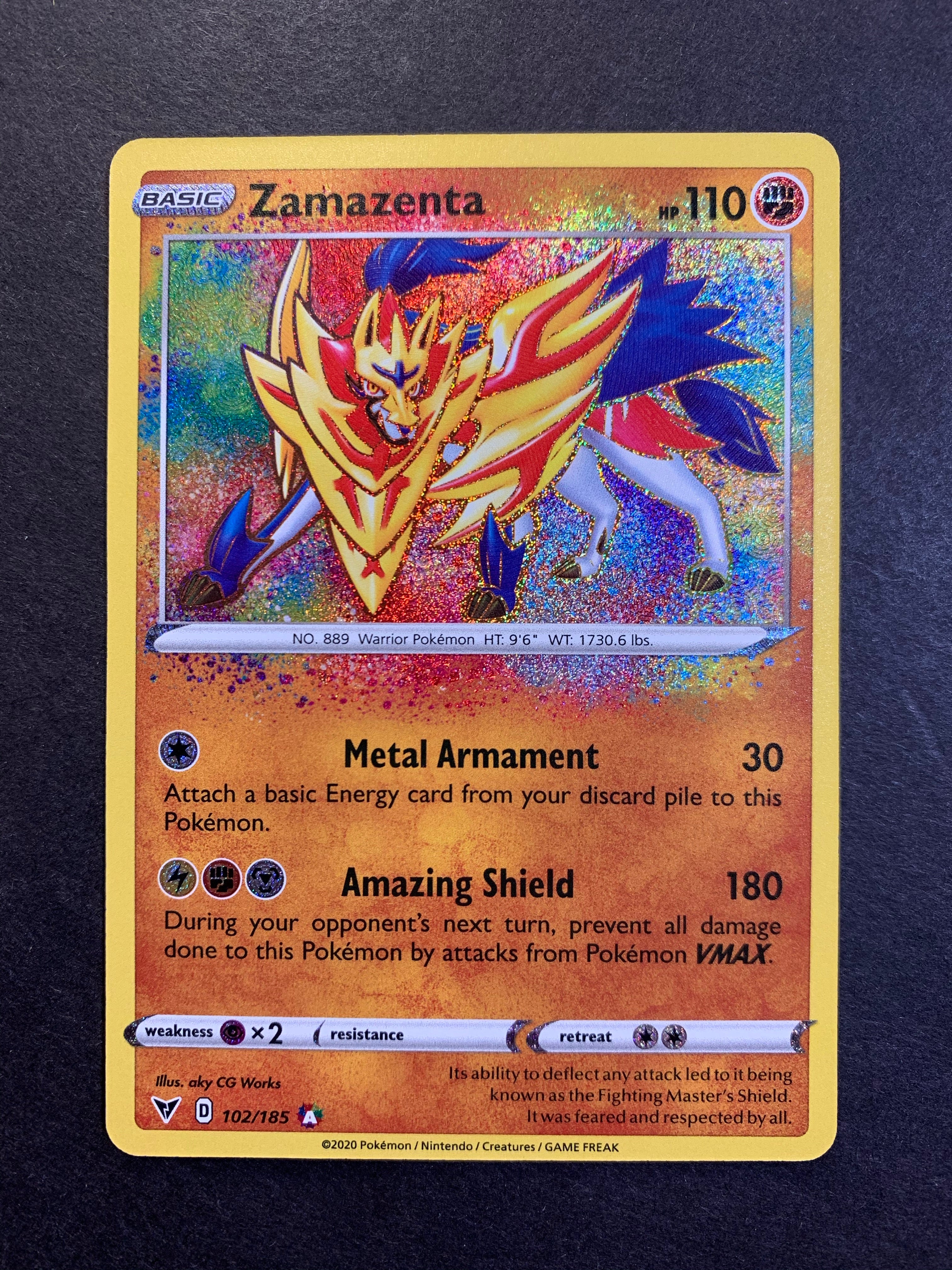 Zamazenta - 102/185 Amazing Ultra Rare - Vivid Voltage JAB Games13 Zamazenta - 102/185 Amazing Ultra Rare - Vivid Voltage JAB Games13