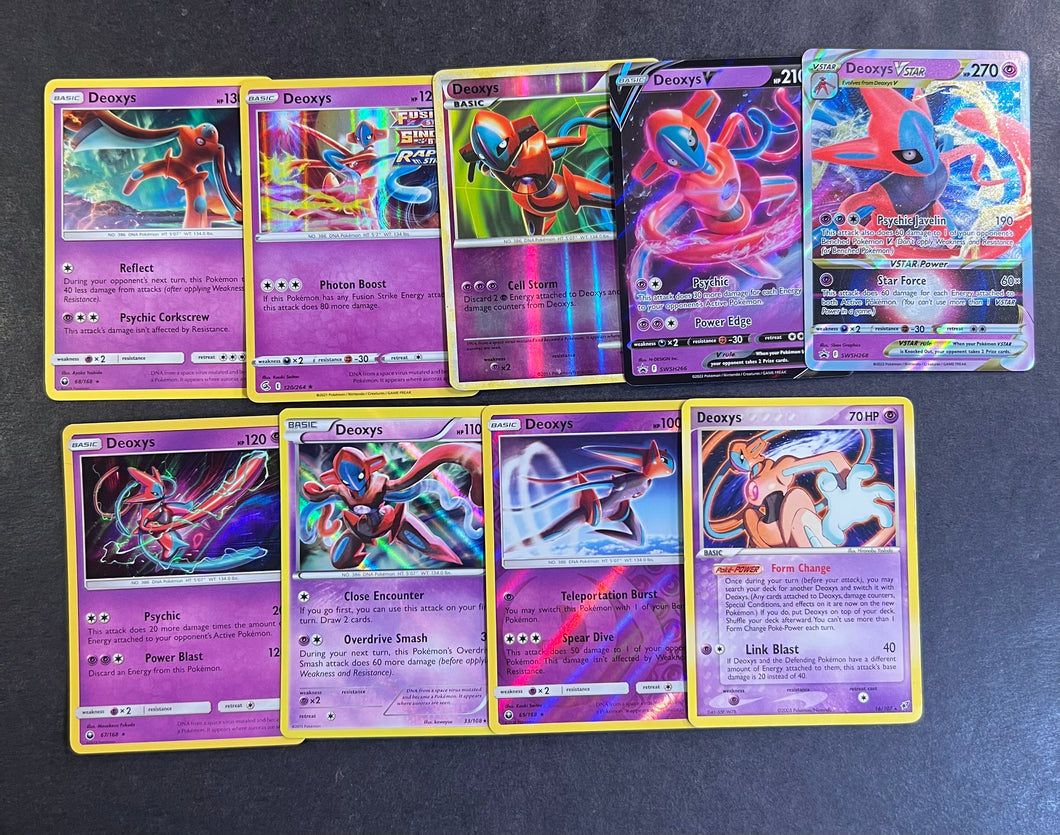 Pokemon Deoxys Card Lot - 9 Cards - Ultra Rare V, VStar, & Holo Rare C JAB Games13 Pokemon Deoxys Card Lot - 9 Cards - Ultra Rare V, VStar, & Holo Rare C JAB Games13