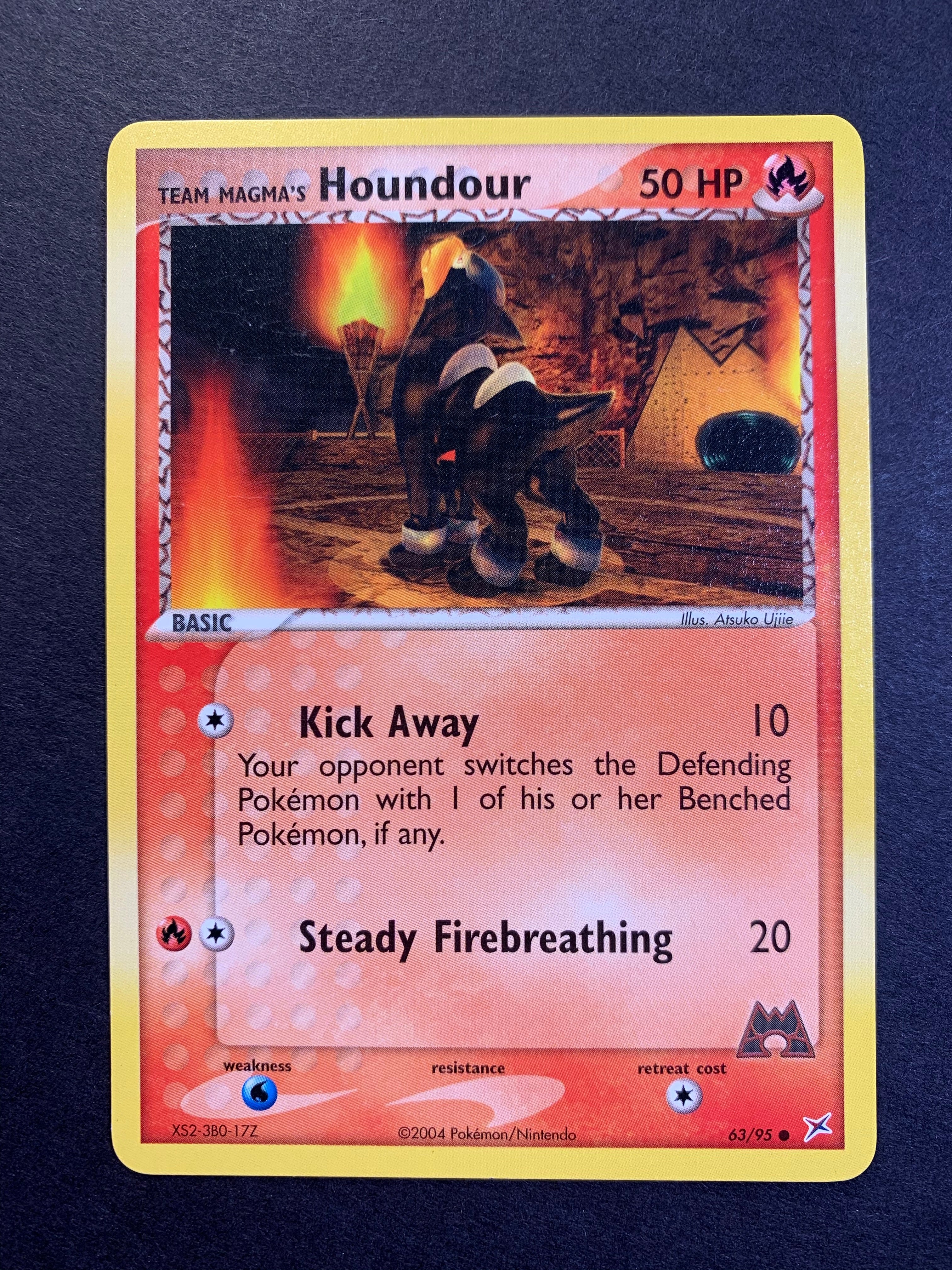 pokemon houndour card Team Magma's Houndour (63/95) [EX: Team Magma vs Team Aqua] Damaged