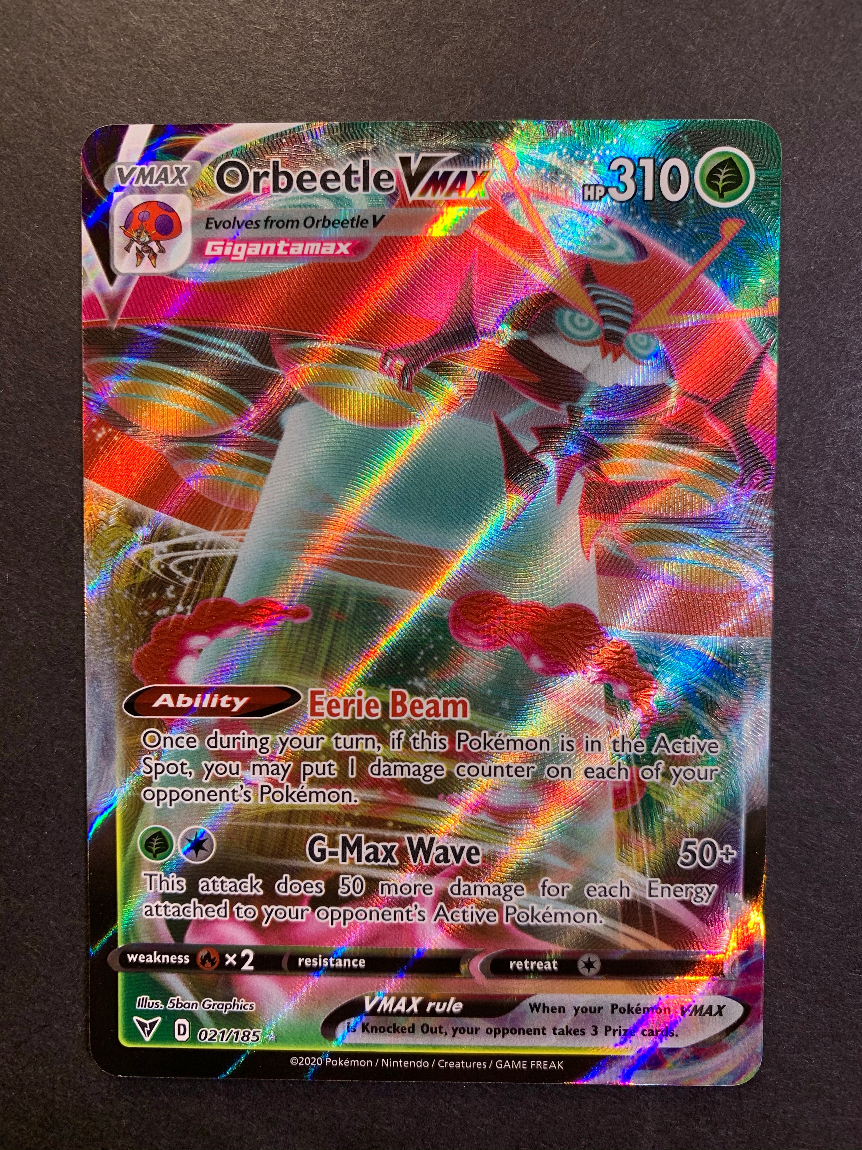 Pokemon TCG Vivid Voltage 021/185 Orbeetle VMAX Card Pokemon TCG Vivid Voltage 021/185 Orbeetle VMAX Card