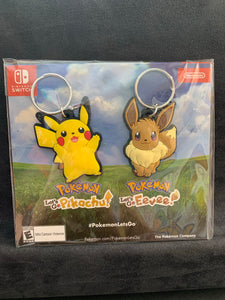 Pokemon Sealed Let’s Go Pikachu & Eevee Keychains - New!