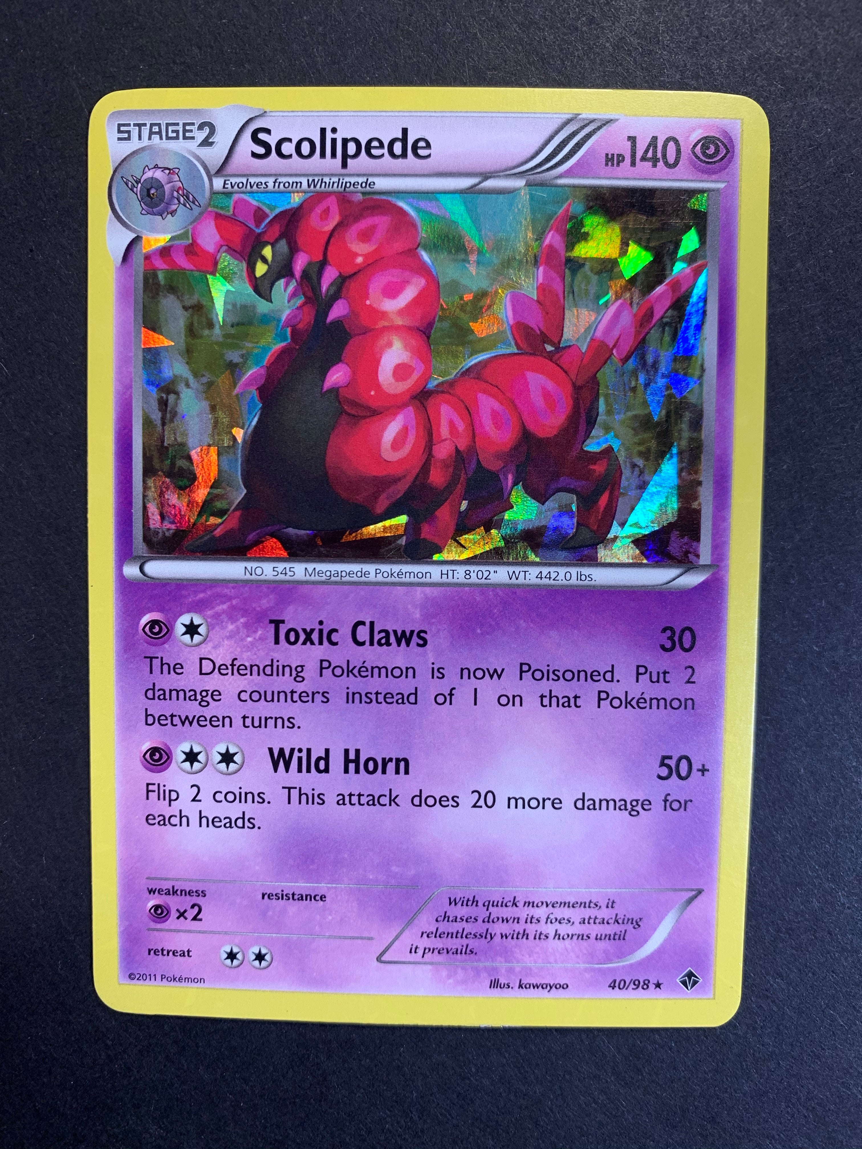 Scolipede : B&W - EMERGING POWERS 40/98 - Pokemon Single Card Scolipede : B&W - EMERGING POWERS 40/98 - Pokemon Single Card