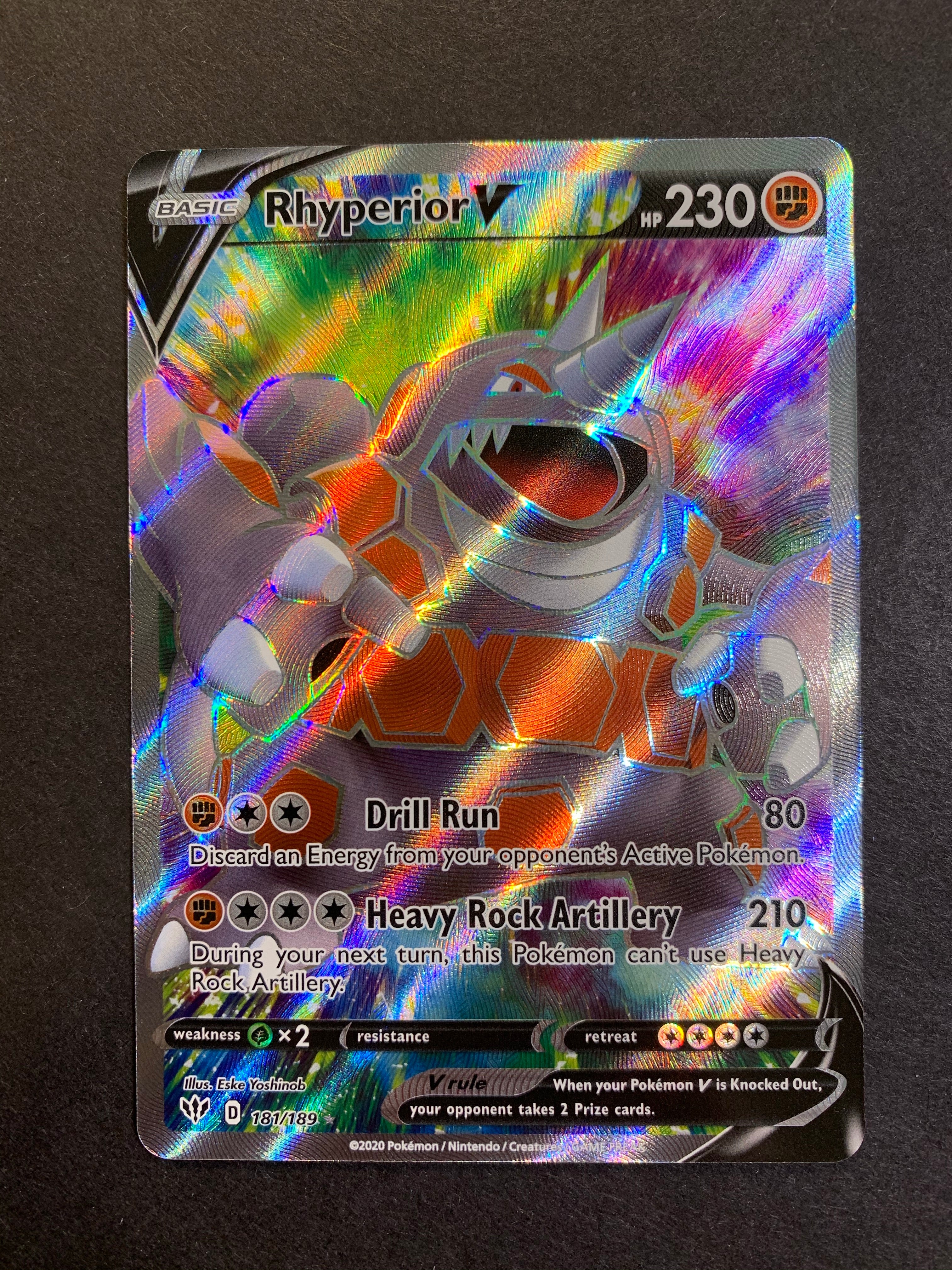 Rhyperior V - 181/189 Full Art Ultra Rare - Darkness Ablaze JAB Games13 Rhyperior V - 181/189 Full Art Ultra Rare - Darkness Ablaze JAB Games13