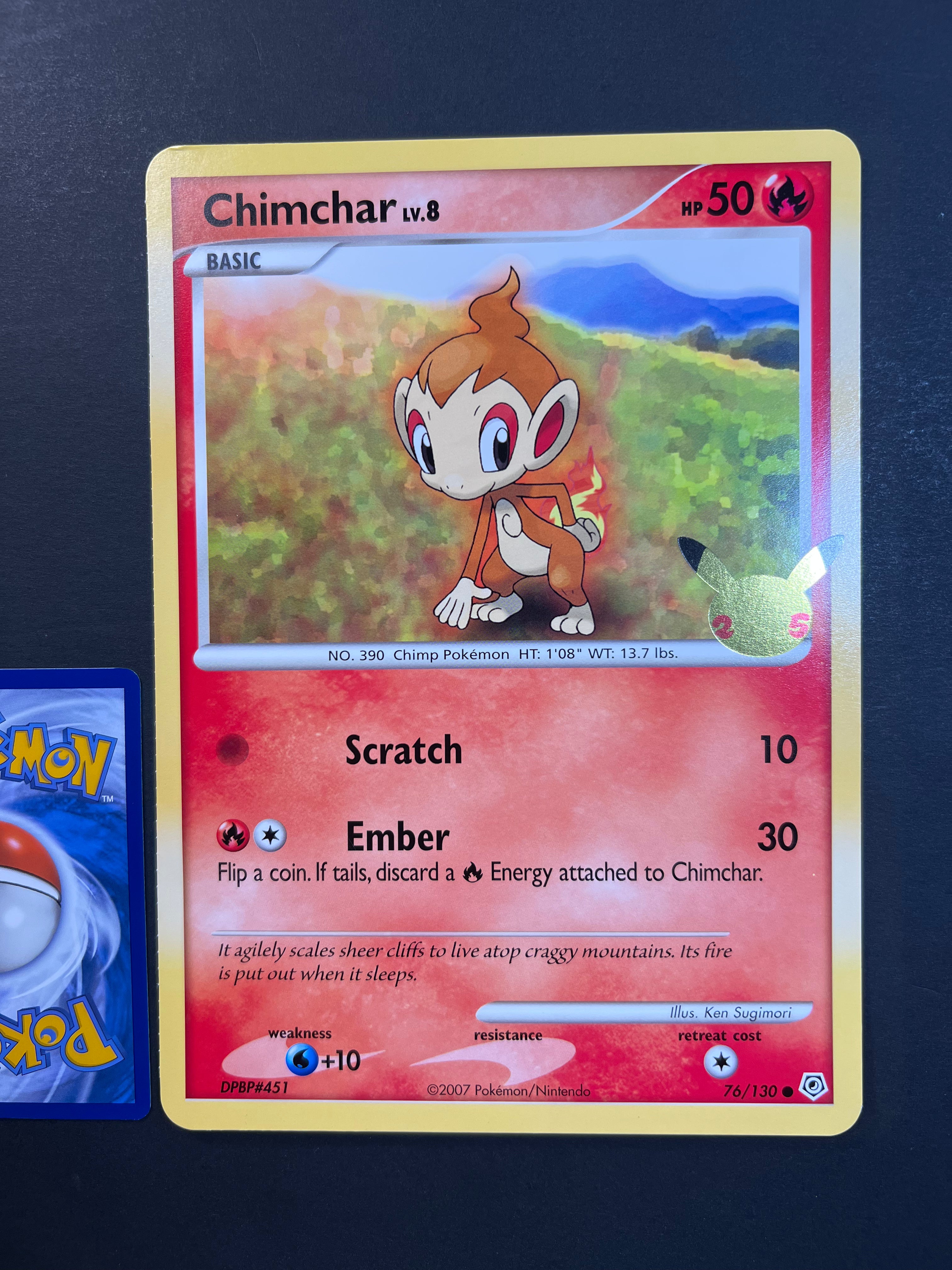 Pokemon Jumbo Chimchar Card - 76/130 - 25th Anniversary Promo Pokemon Jumbo Chimchar Card - 76/130 - 25th Anniversary Promo