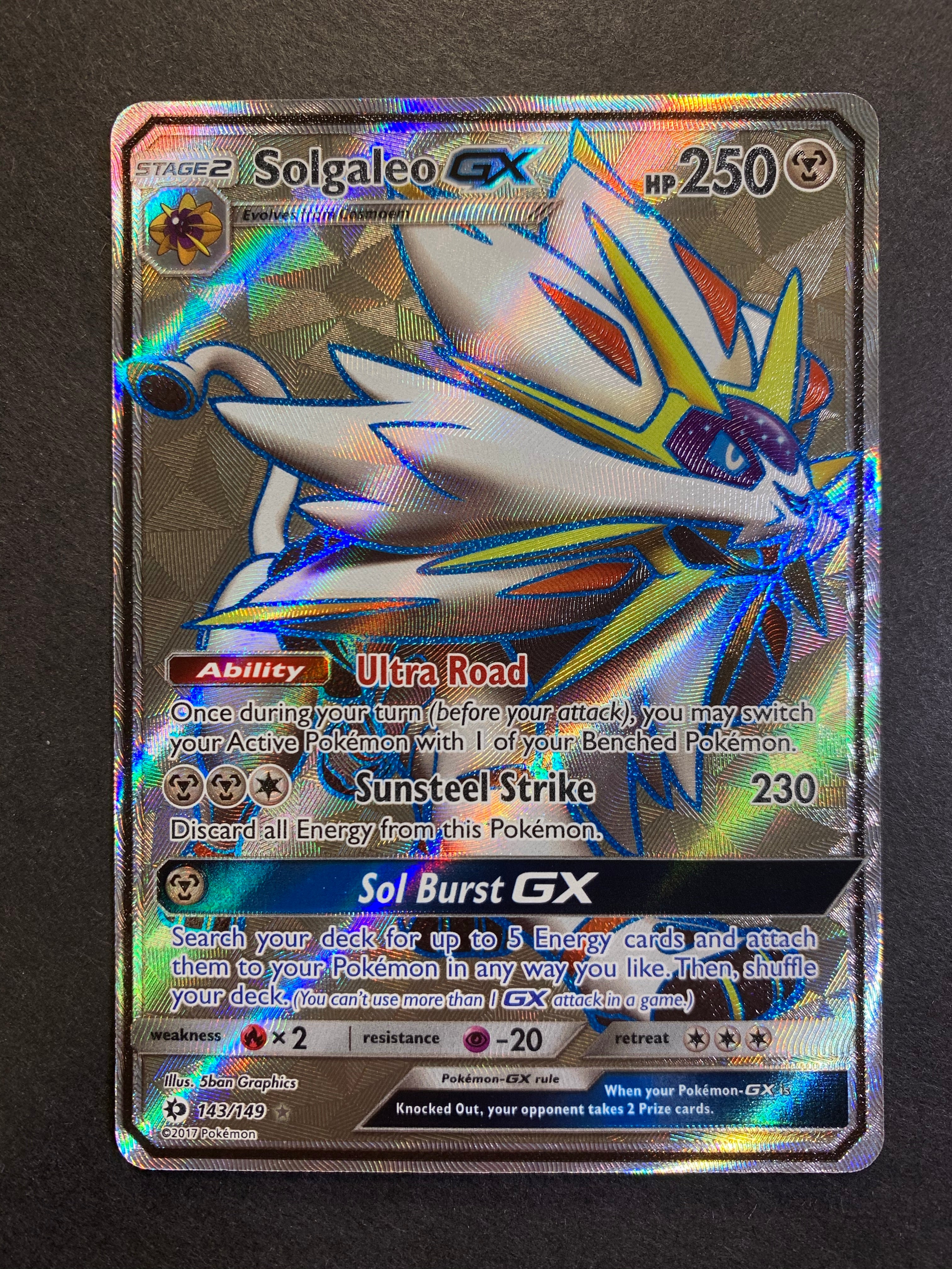 Pokemon, Sun & Moon, Solgaleo Gx 143/149, Mint, New Pokemon, Sun & Moon, Solgaleo Gx 143/149, Mint, New