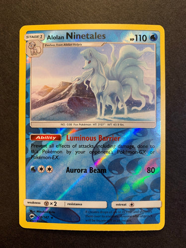 Alolan Ninetales - 28/147 Reverse Holo Rare