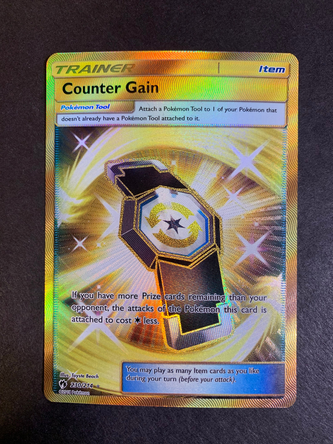 Counter Gain - 230/214 Gold Full Art Secret Rare Trainer - Lost Thunder