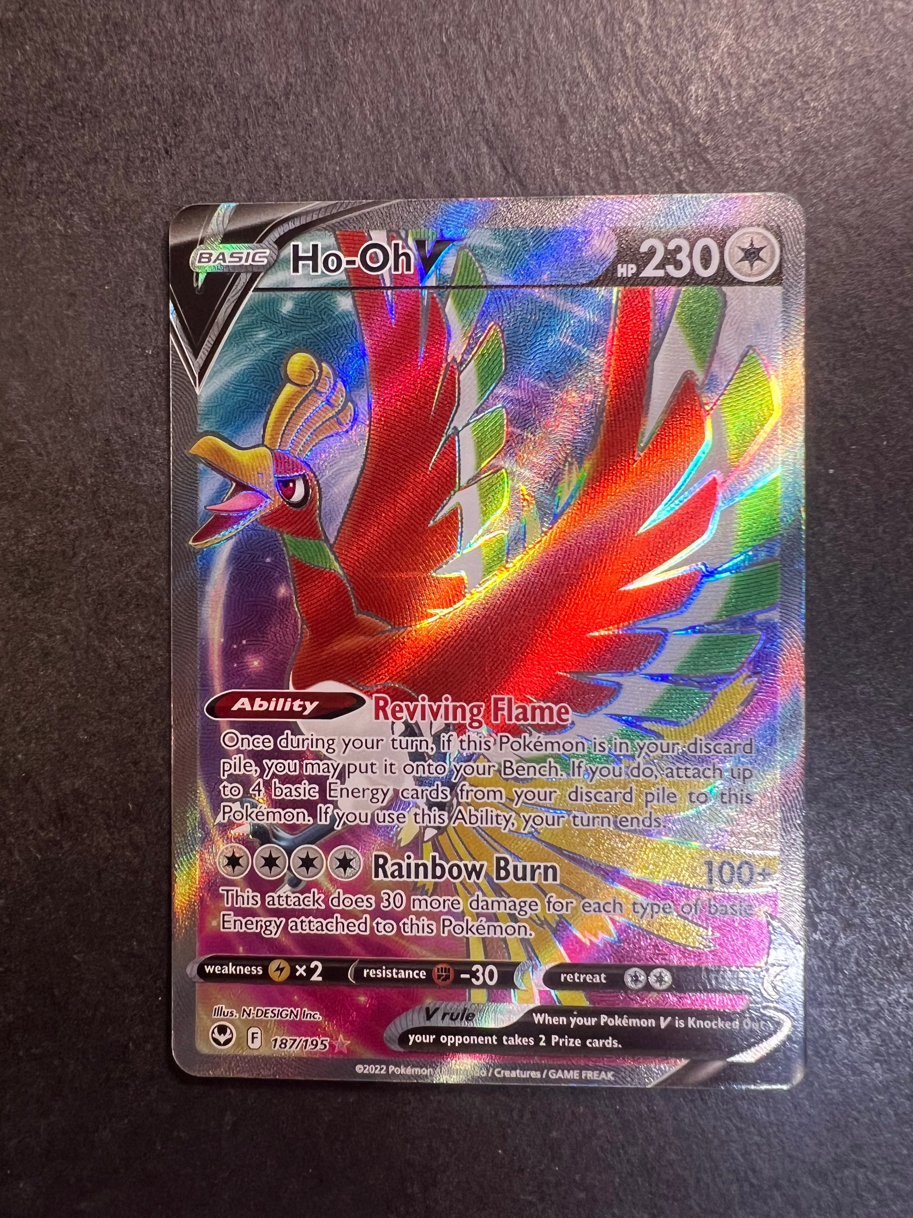 Ho-Oh V 140/195 Ultra Rare Silver Tempest SWSH12 Pokemon English NM