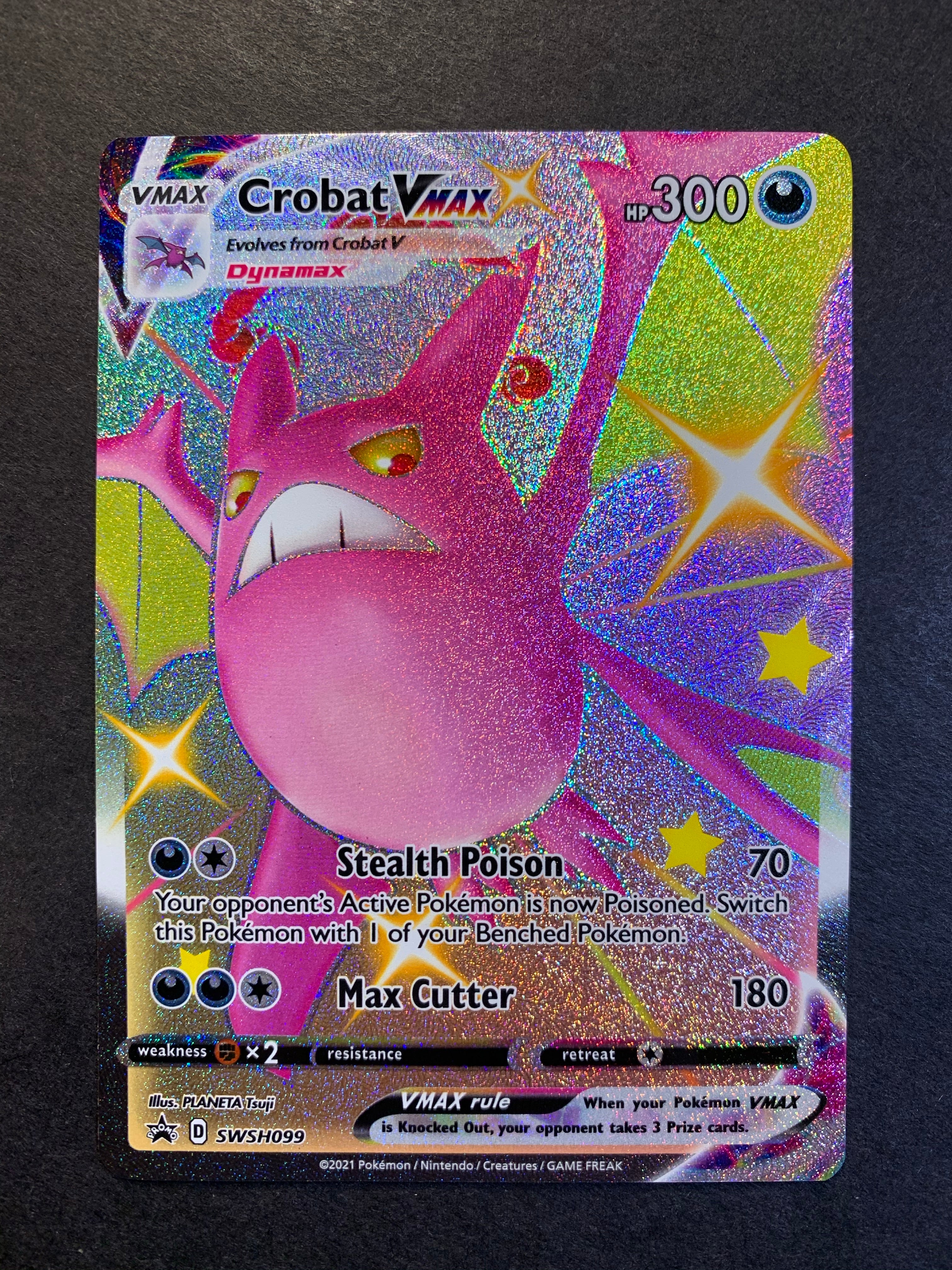 shiny crobat pokemon card Box- 8 Packs Shiny Star V Attack 1 Crobat VMAX (SWSH099) [Sword &