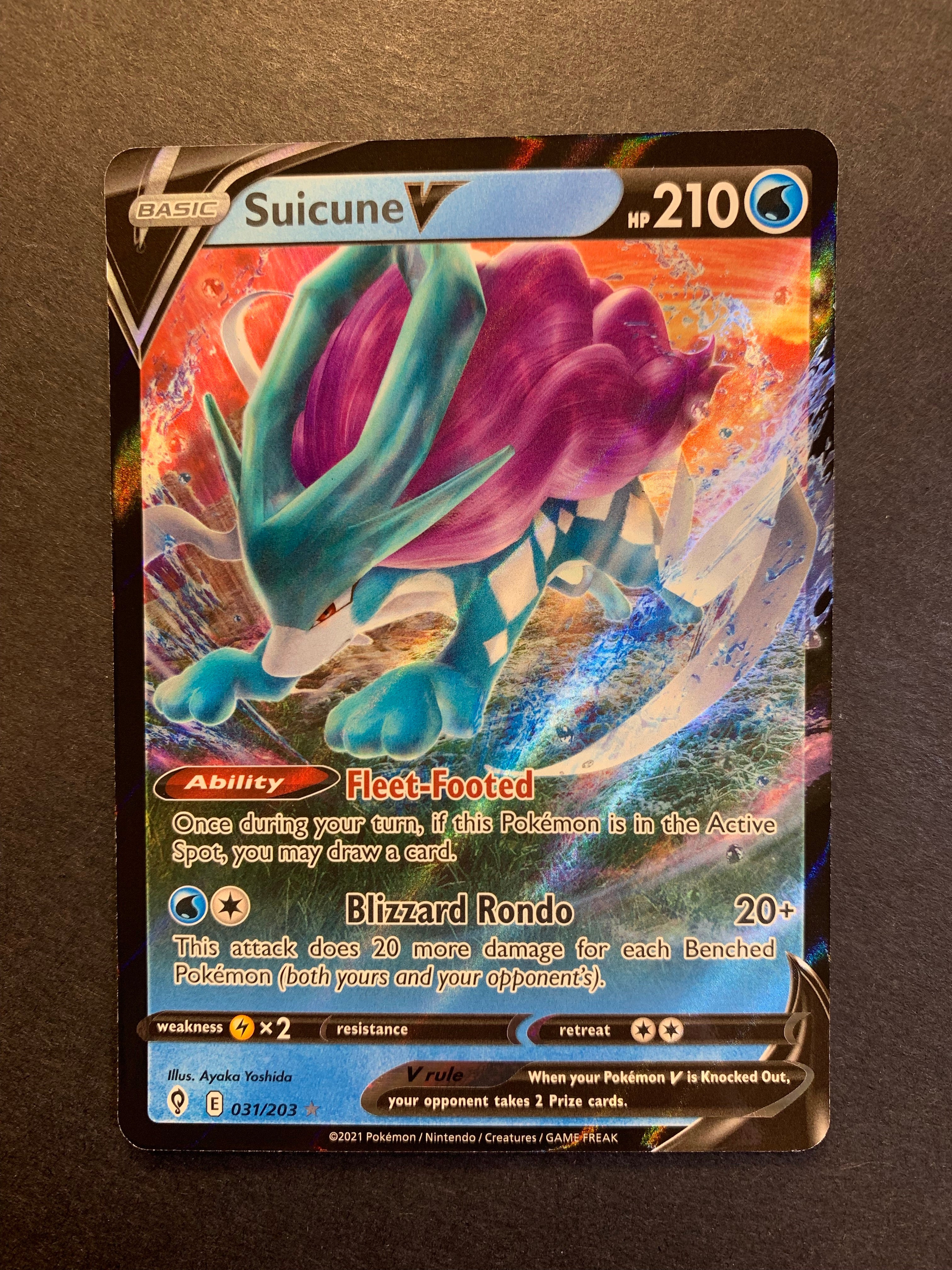 Pokemon Evolving Skies Suicune V #031 Pokemon Evolving Skies Suicune V #031