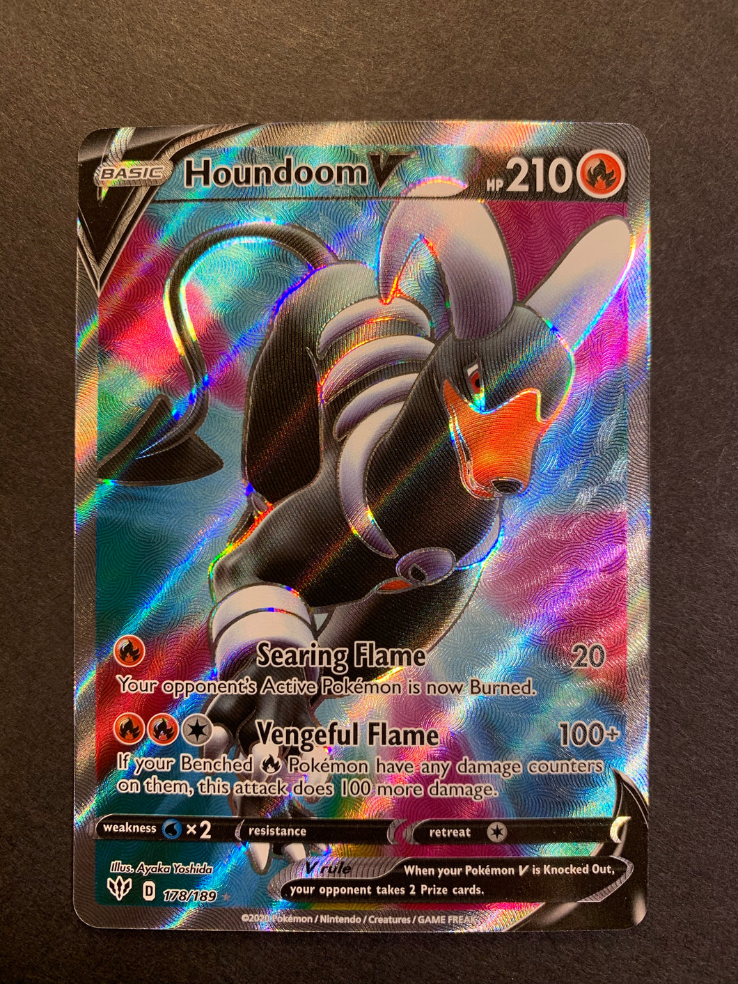 rare darkness ablaze card Turbo Patch 200/189 Holo Secret Pokemon Near Colorless Retreat Cost Houndoom V (Full Art) -
