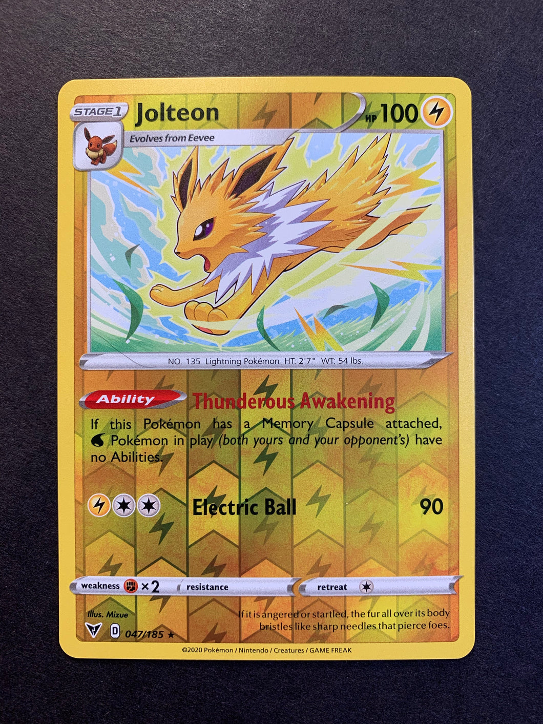Jolteon - 047/185 Reverse Holo Rare - Vivid Voltage JAB Games13 Jolteon - 047/185 Reverse Holo Rare - Vivid Voltage JAB Games13