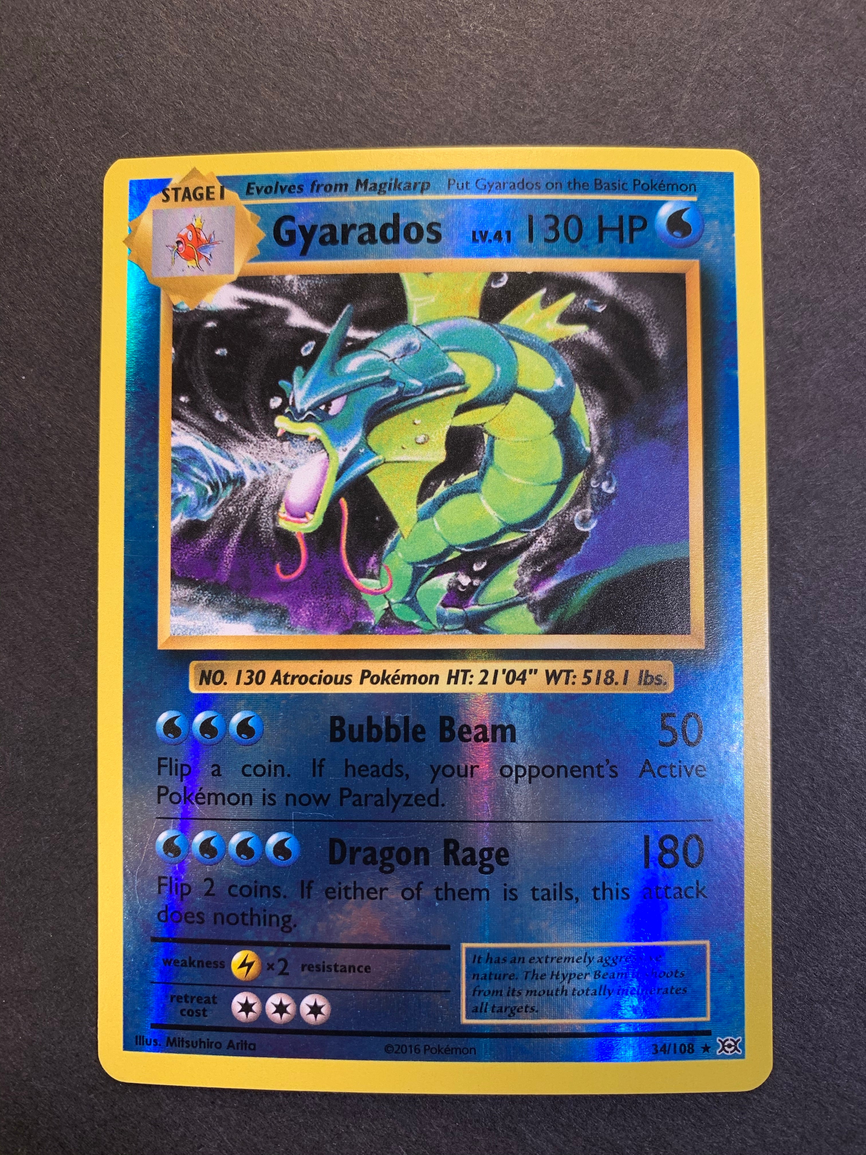 Gyarados - 34/108 Reverse Holo Rare - XY Evolutions