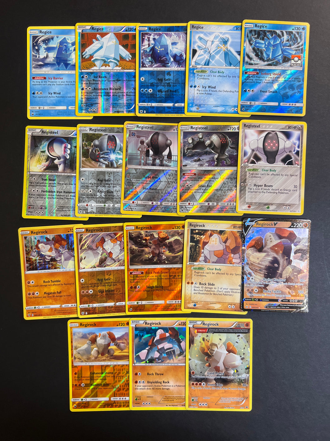 Pokemon Regice, Registeel and Regirock V Card Lot - 18 Cards - Ultra R JAB Games13 Pokemon Regice, Registeel and Regirock V Card Lot - 18 Cards - Ultra R JAB Games13