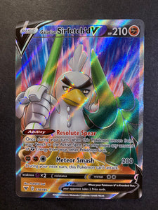 pokemon card sirfetch'd TCG - s4a - 263/190 (S) Fighting Fighting Pierce (40) Fighting Pokemon Sword Shield Darkness Ablaze