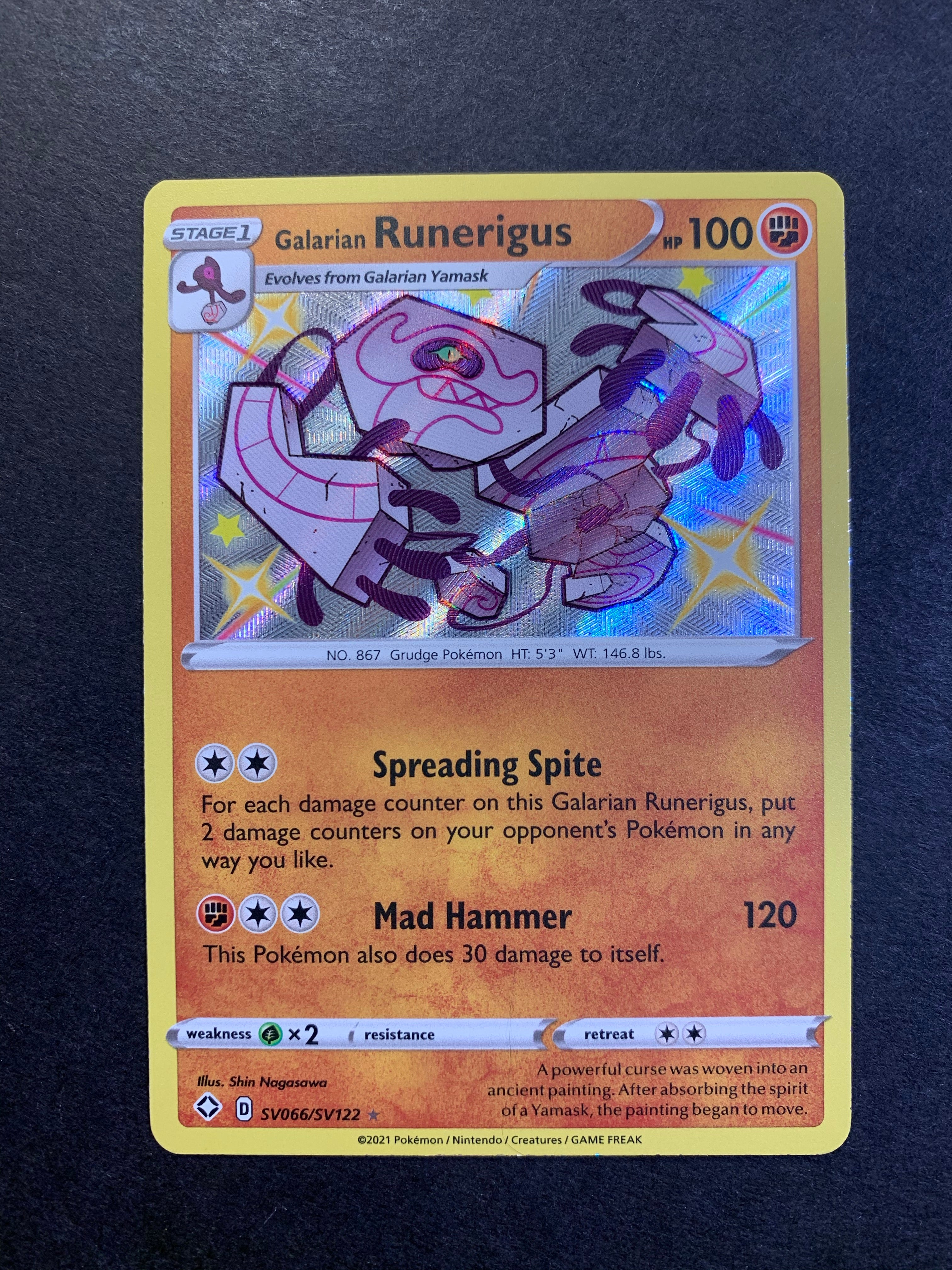 Galarian Runerigus - SV066/SV122 Shiny Holo Rare - Shining Fates JAB Games13 Galarian Runerigus - SV066/SV122 Shiny Holo Rare - Shining Fates JAB Games13