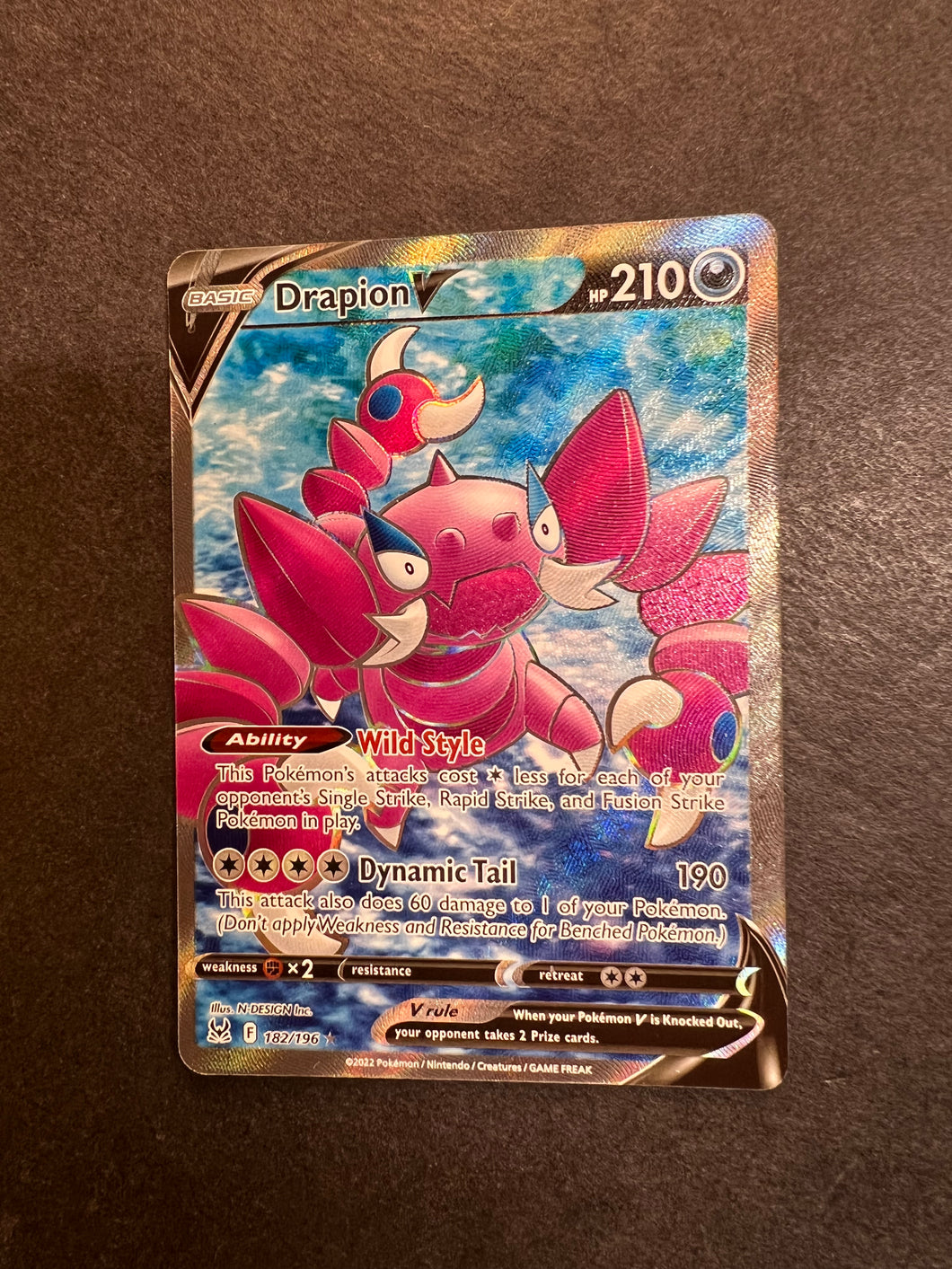 Drapion V - 182/196 Full Art Ultra Rare - Lost Origin JAB Games13 Drapion V - 182/196 Full Art Ultra Rare - Lost Origin JAB Games13
