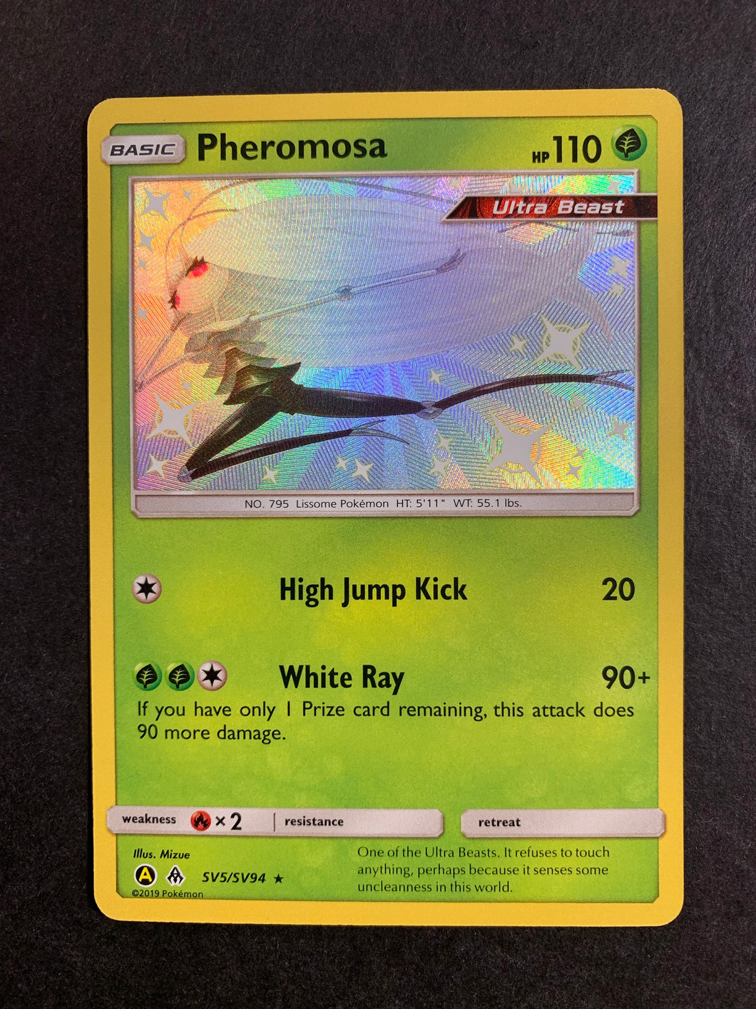 Pheromosa SV5/94 - Hidden Fates Shiny Vault Holofoil Near Mint Pheromosa SV5/94 - Hidden Fates Shiny Vault Holofoil Near Mint