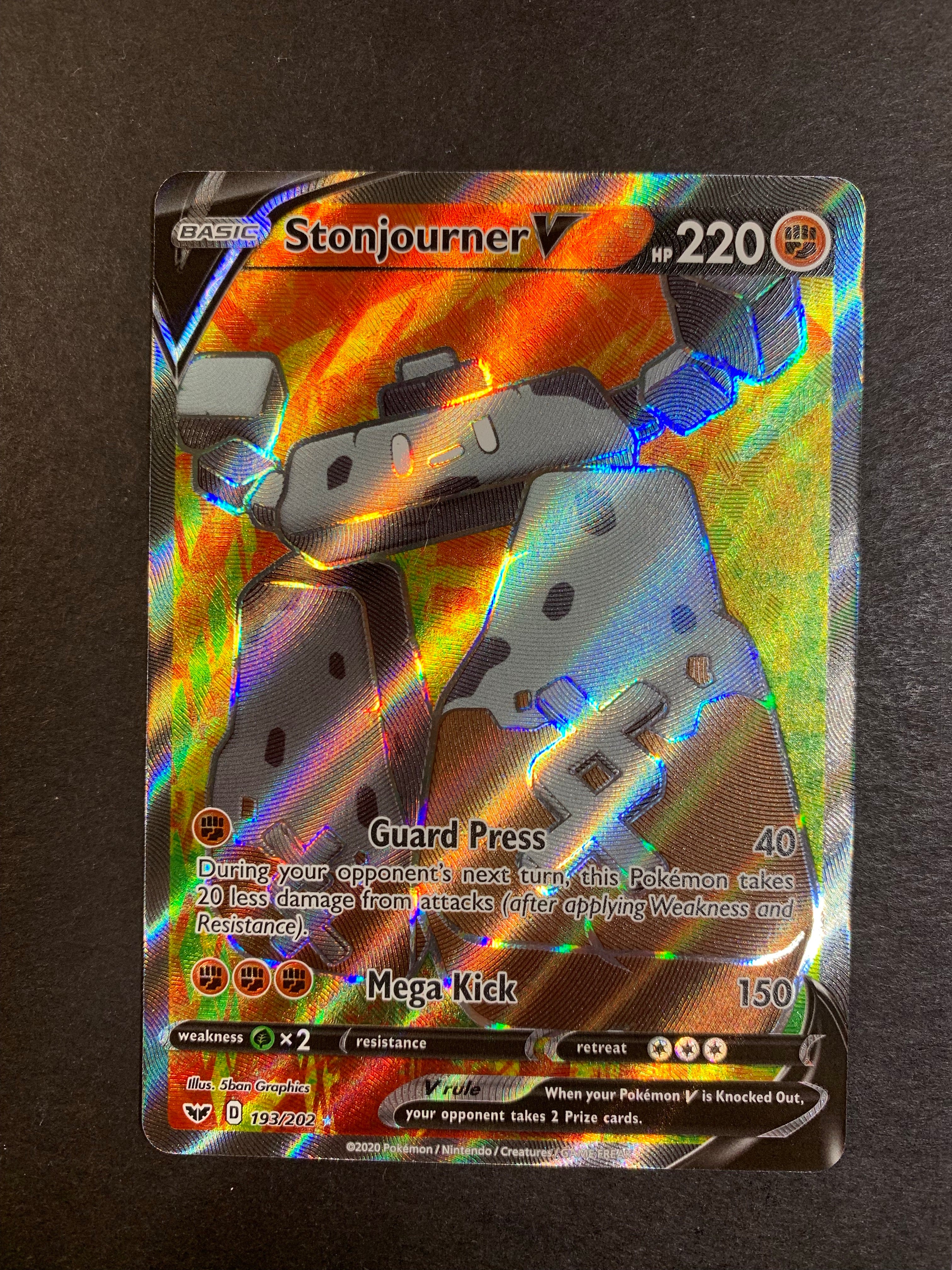Stonjourner V - 193/202 Full Art Ultra Rare - Sword and Shield JAB Games13 Stonjourner V - 193/202 Full Art Ultra Rare - Sword and Shield JAB Games13
