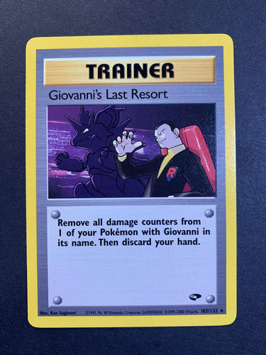 Giovanni’s Last Resort - 105/132 Non-Holo Rare Trainer - Gym Challenge