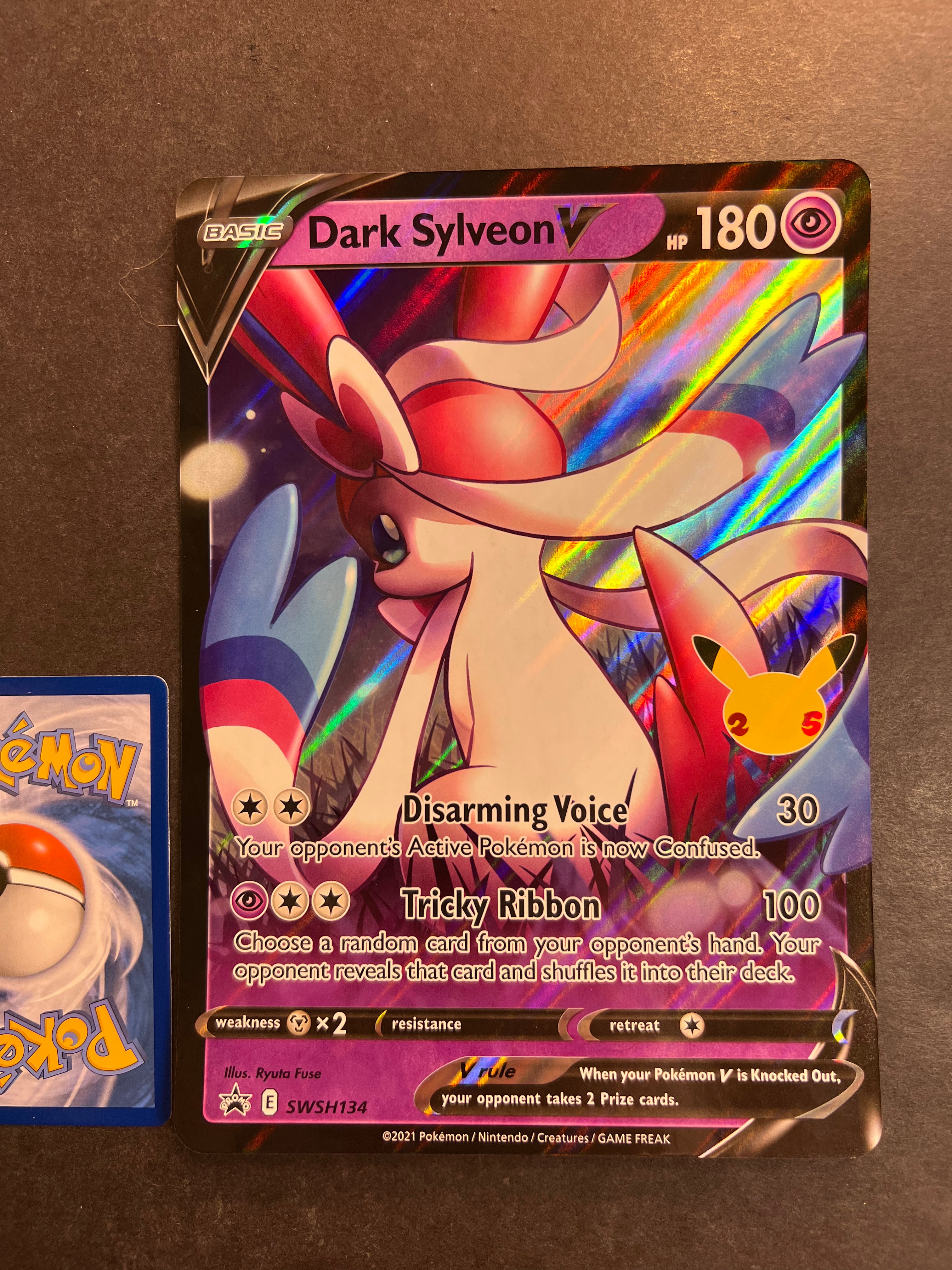 sylveon v pokemon card Jumbo Dark Sylveon V - SWSH134 Ultra Rare Promo