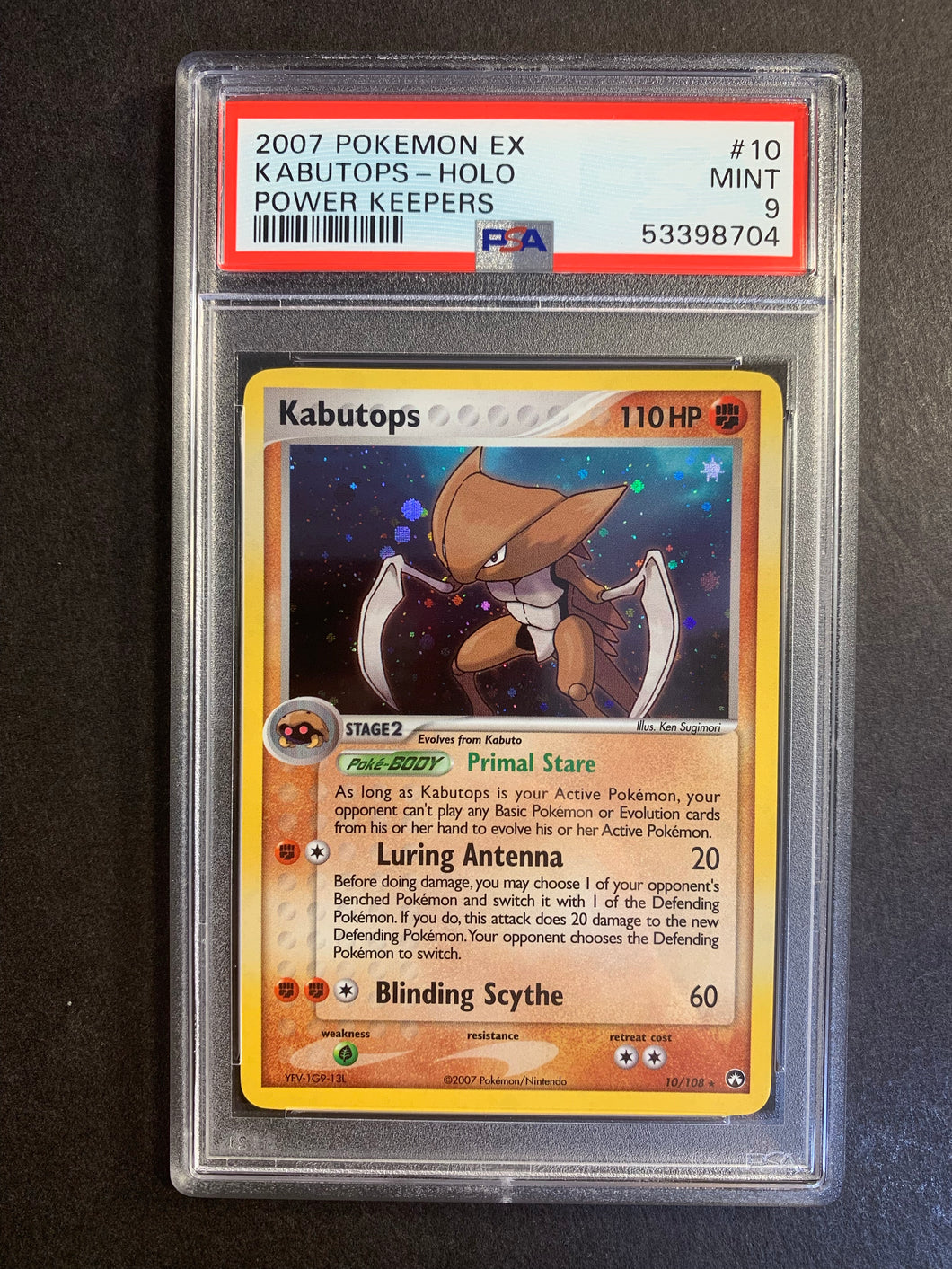 PSA 9 Kabutops Holo Rare - 10/108 EX Power Keepers JAB Games13 PSA 9 Kabutops Holo Rare - 10/108 EX Power Keepers JAB Games13