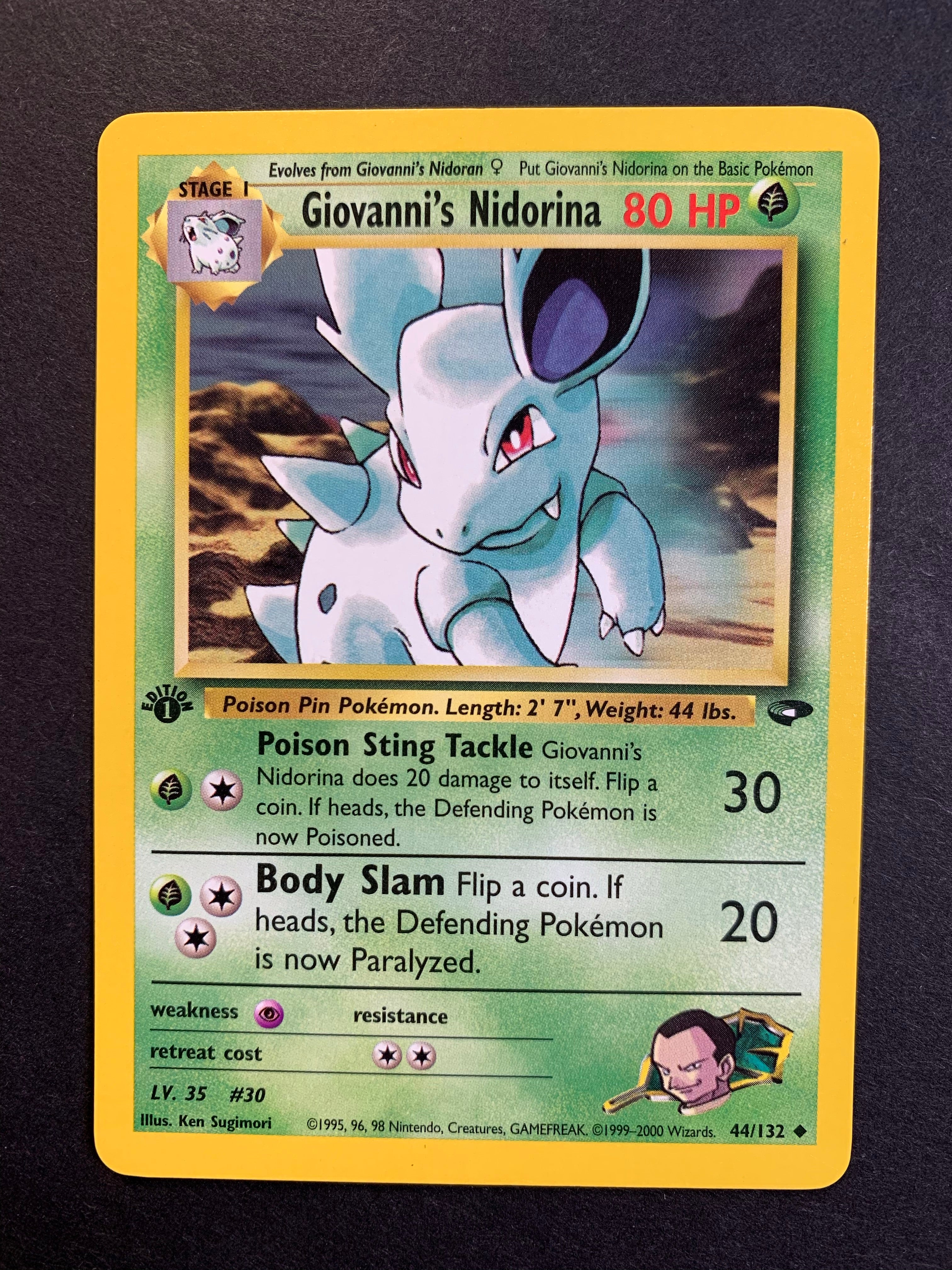 Giovanni's Nidorina 1st Edition - 44/132 Gym Challenge JAB Games13 Giovanni's Nidorina 1st Edition - 44/132 Gym Challenge JAB Games13