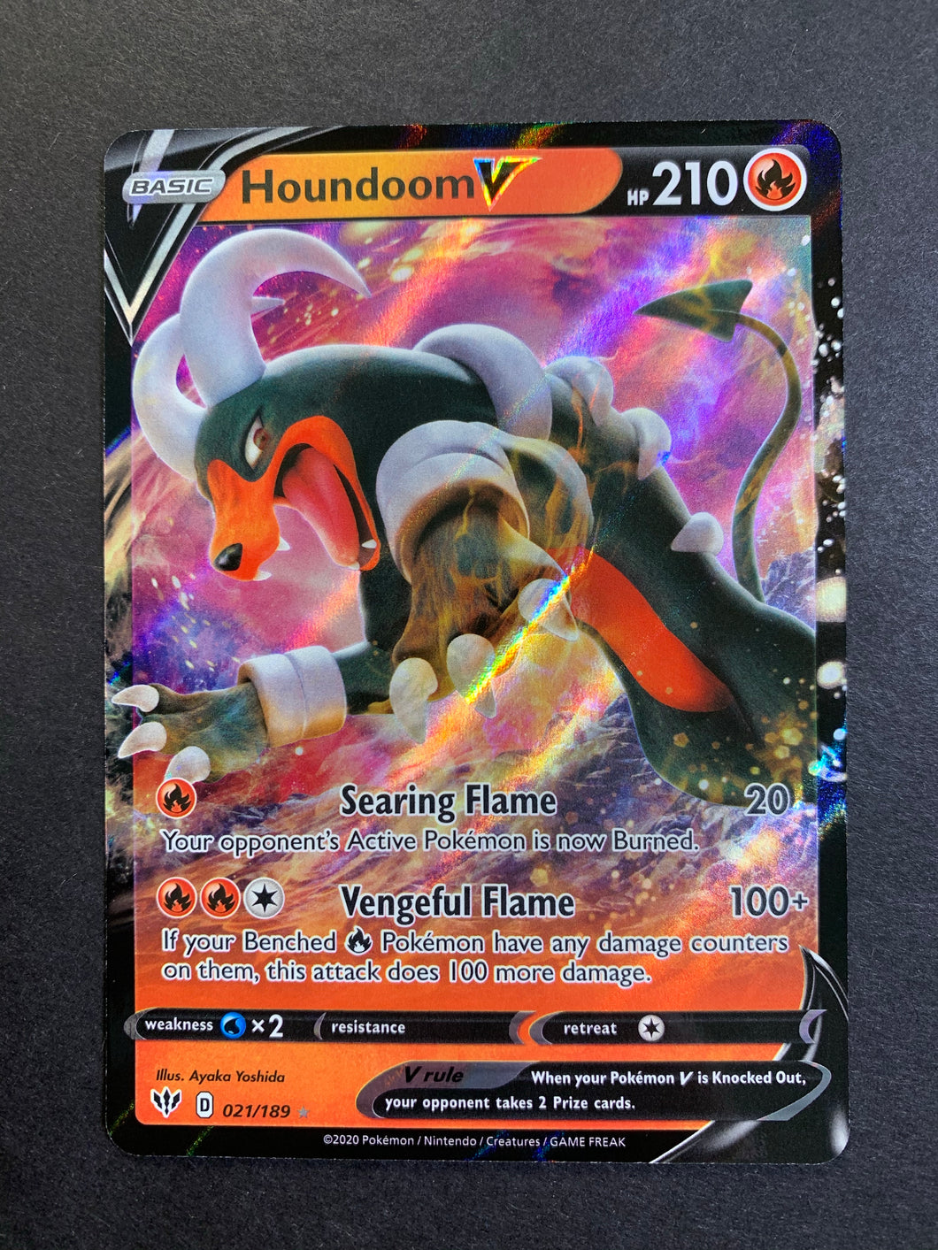 Pokemon Darkness Ablaze Ultra Rare Holo Houndoom V #21 Pokemon Darkness Ablaze Ultra Rare Holo Houndoom V #21