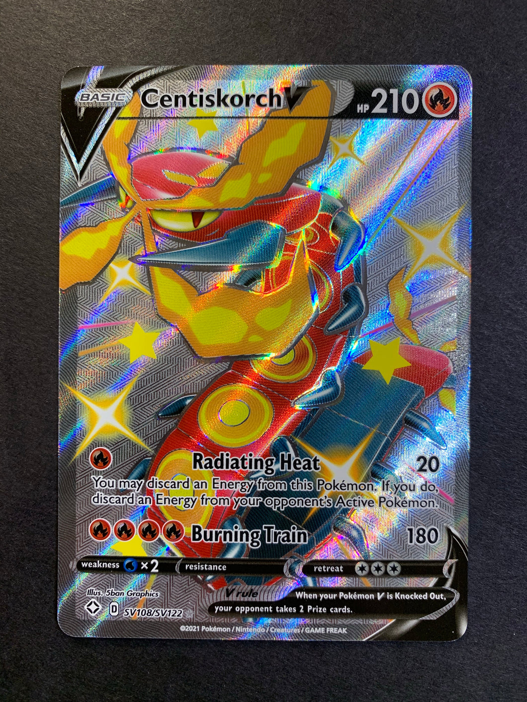 Pokemon Shining Fates Shiny Rare Centiskorch V Sv108 Pokemon Shining Fates Shiny Rare Centiskorch V Sv108