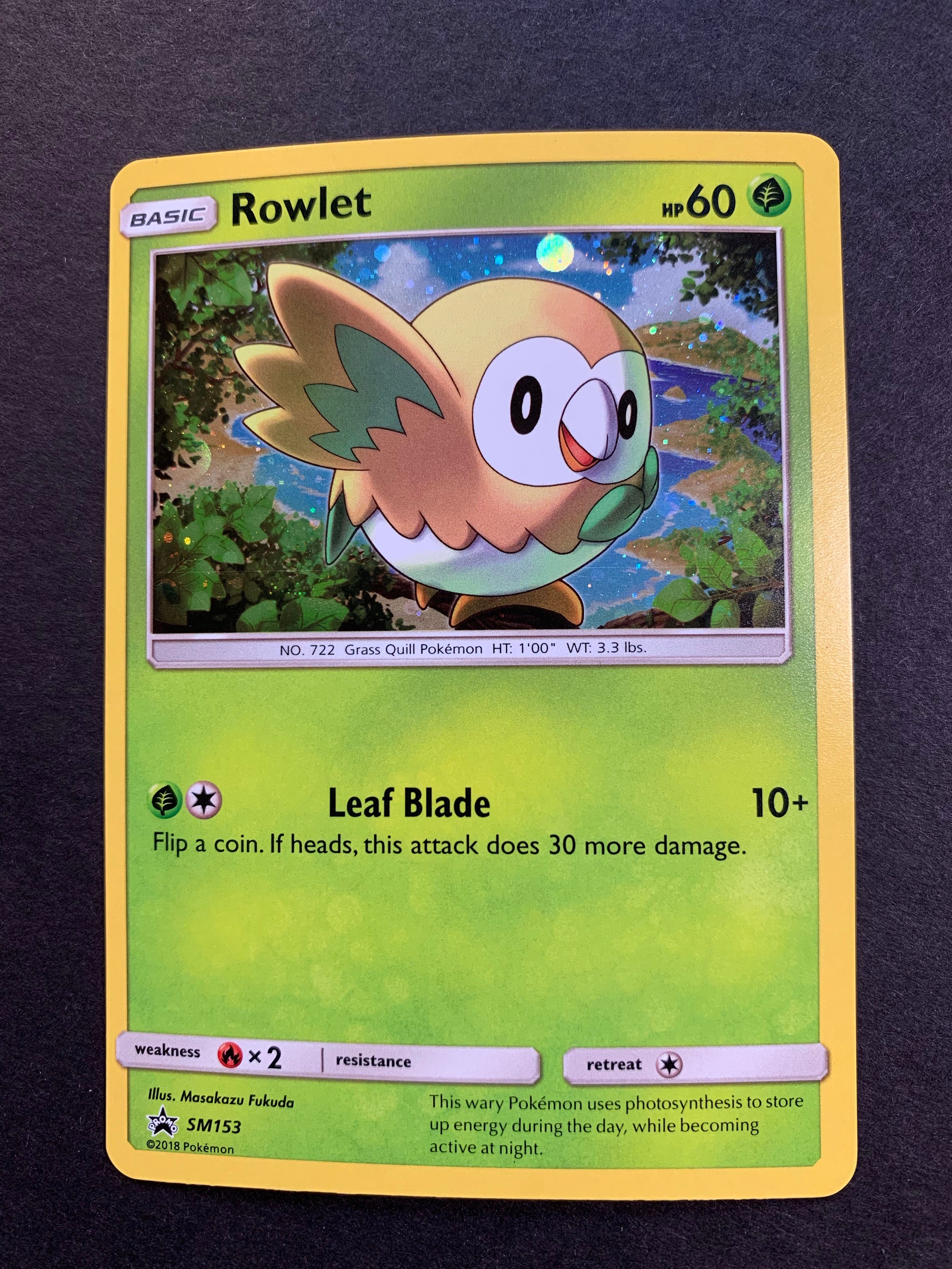 Rowlet (SM153) [Sun & Moon: Black Star Promos] Heavily Played Holofoil