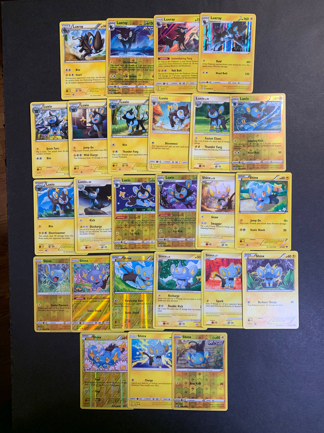 Pokemon Shinx, Luxio & Luxray Card Lot - 25 Cards - Holo & Reverse Rare