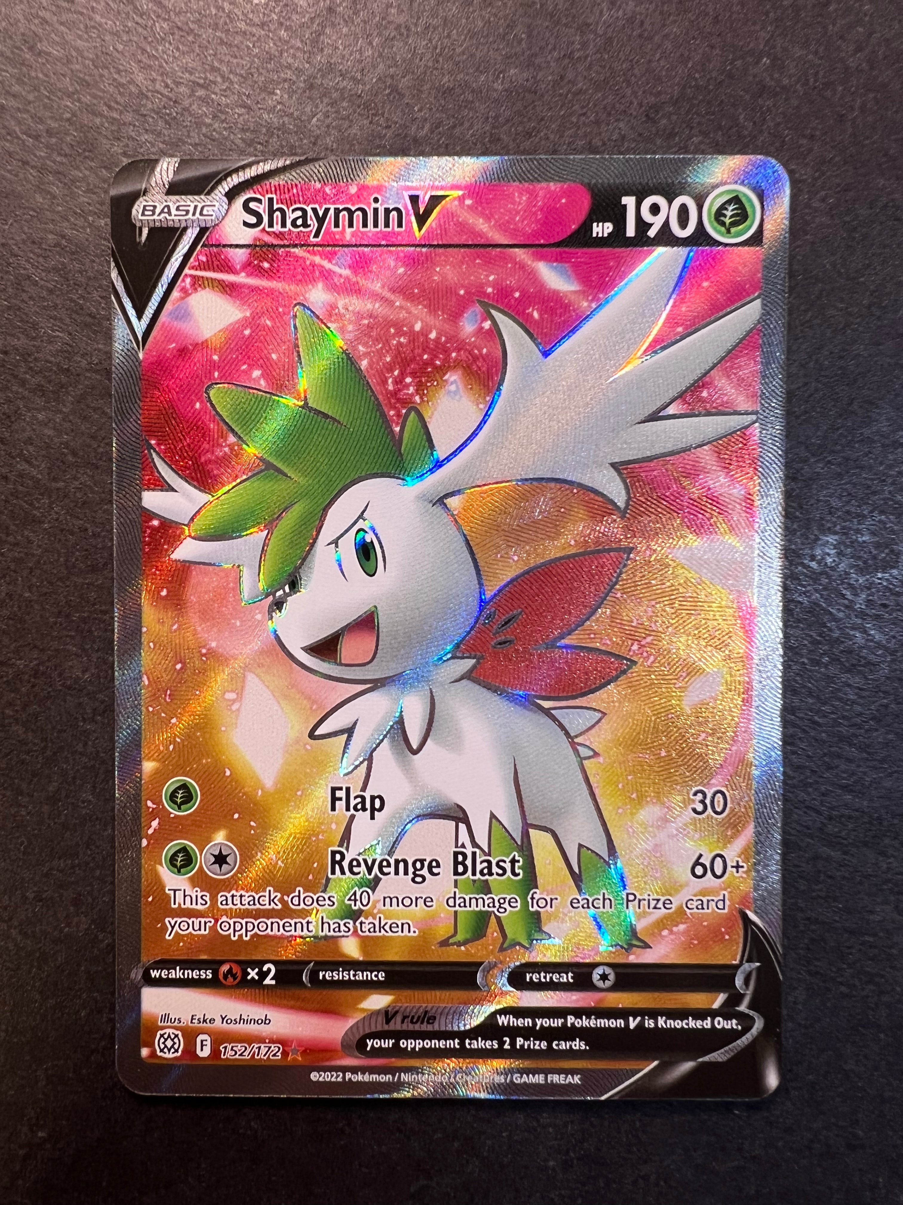 shaymin sky form pokemon card Shaymin V - 152/172 Full Art Ultra Rare