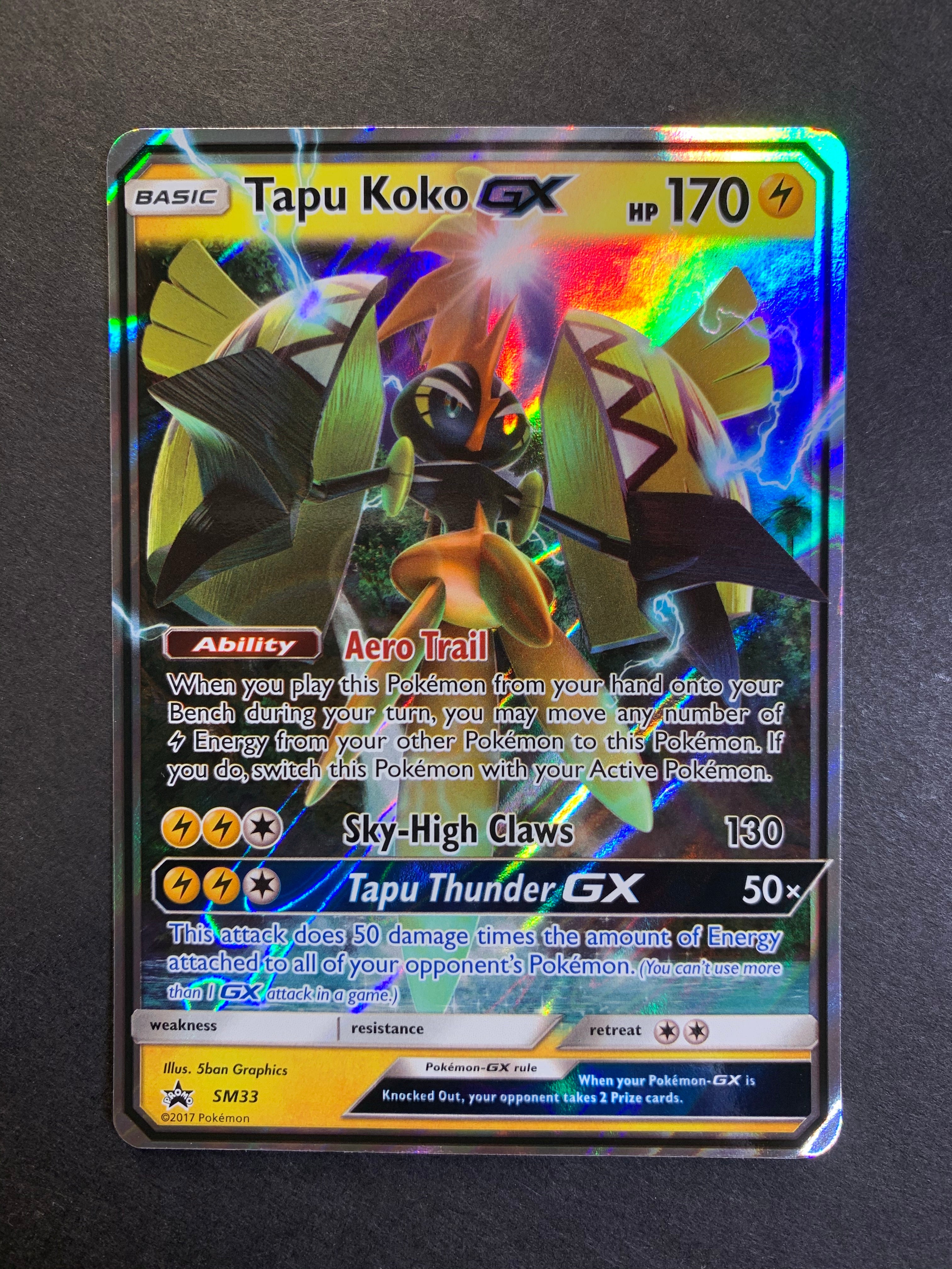 Tapu Koko GX SM33 ULTRA RARE Guardian Rising Card Pokemon TCG NM Holo 2017