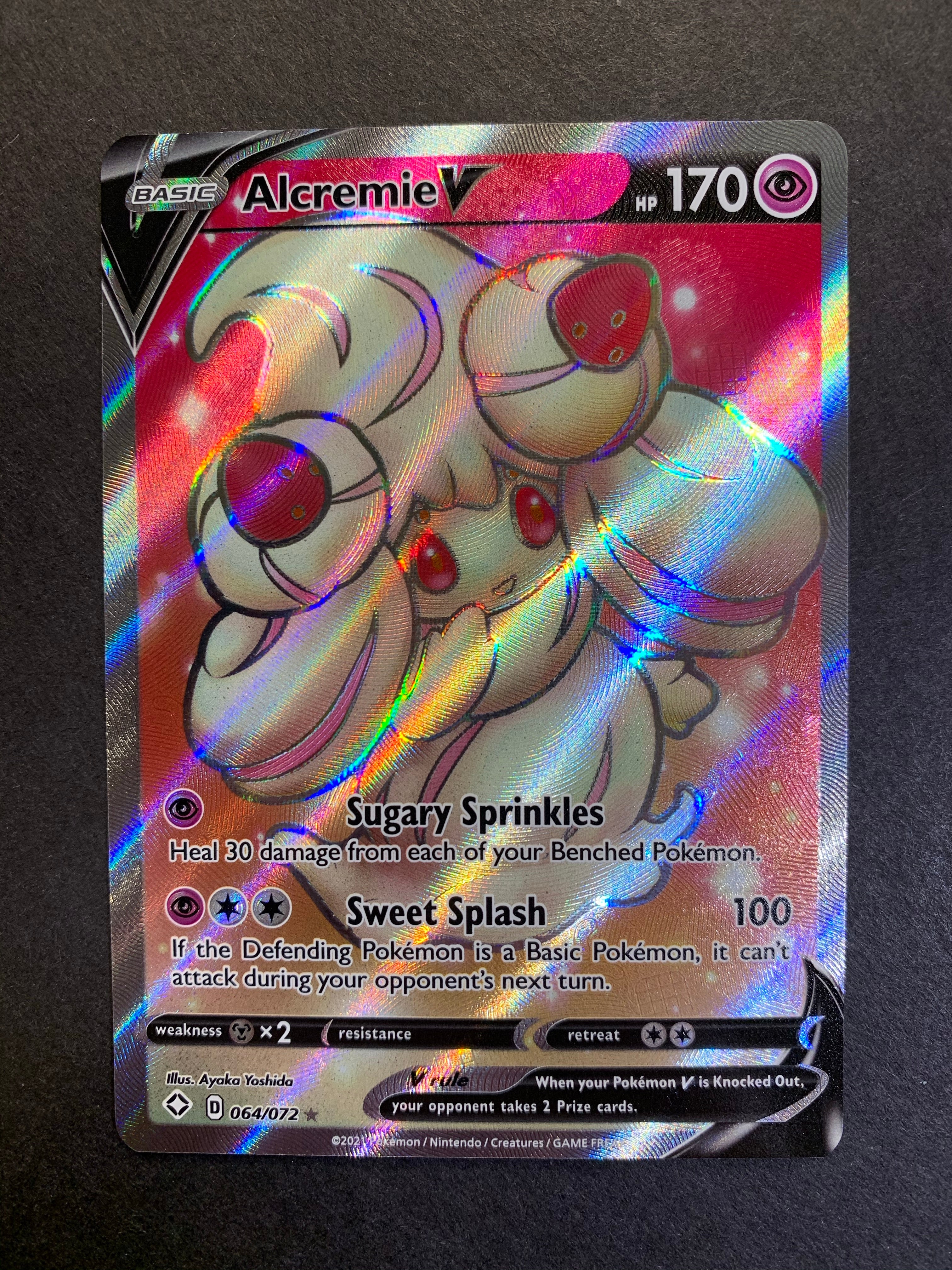 Alcremie V - 064/072 Full Art Ultra Rare - Shining Fates JAB Games13 Alcremie V - 064/072 Full Art Ultra Rare - Shining Fates JAB Games13
