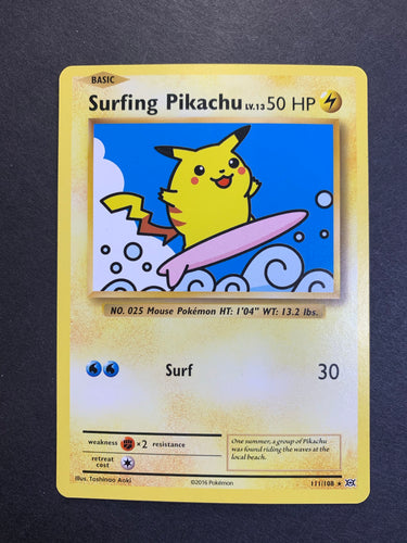 Surfing Pikachu - 111/108 Secret Rare - XY Evolutions