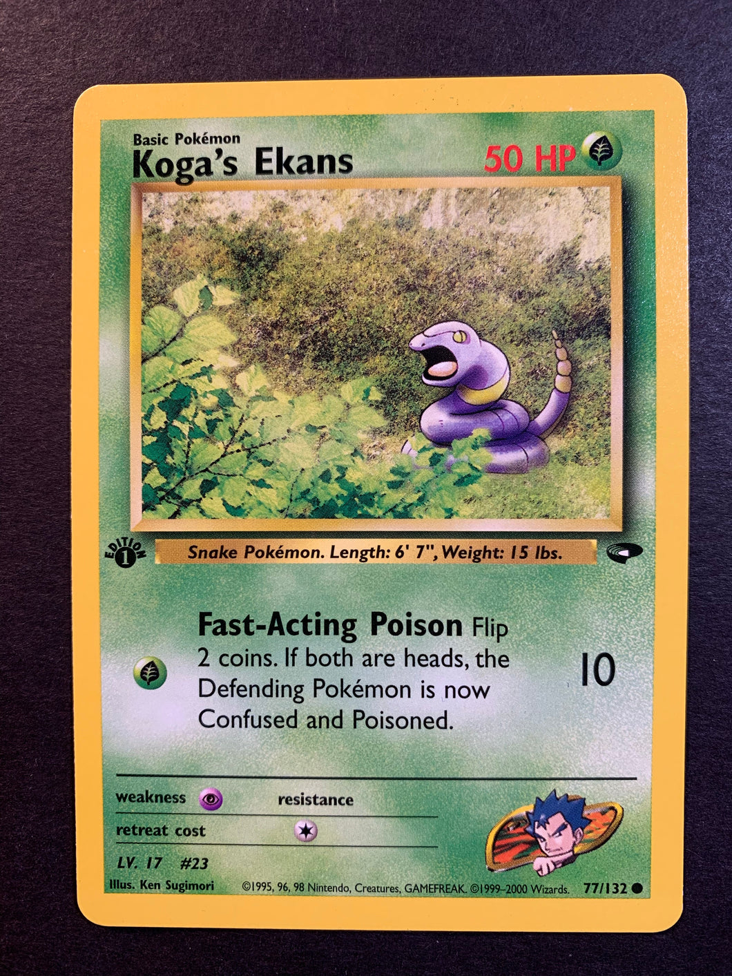 1995 ekans pokemon card Koga's Ekans 77/132