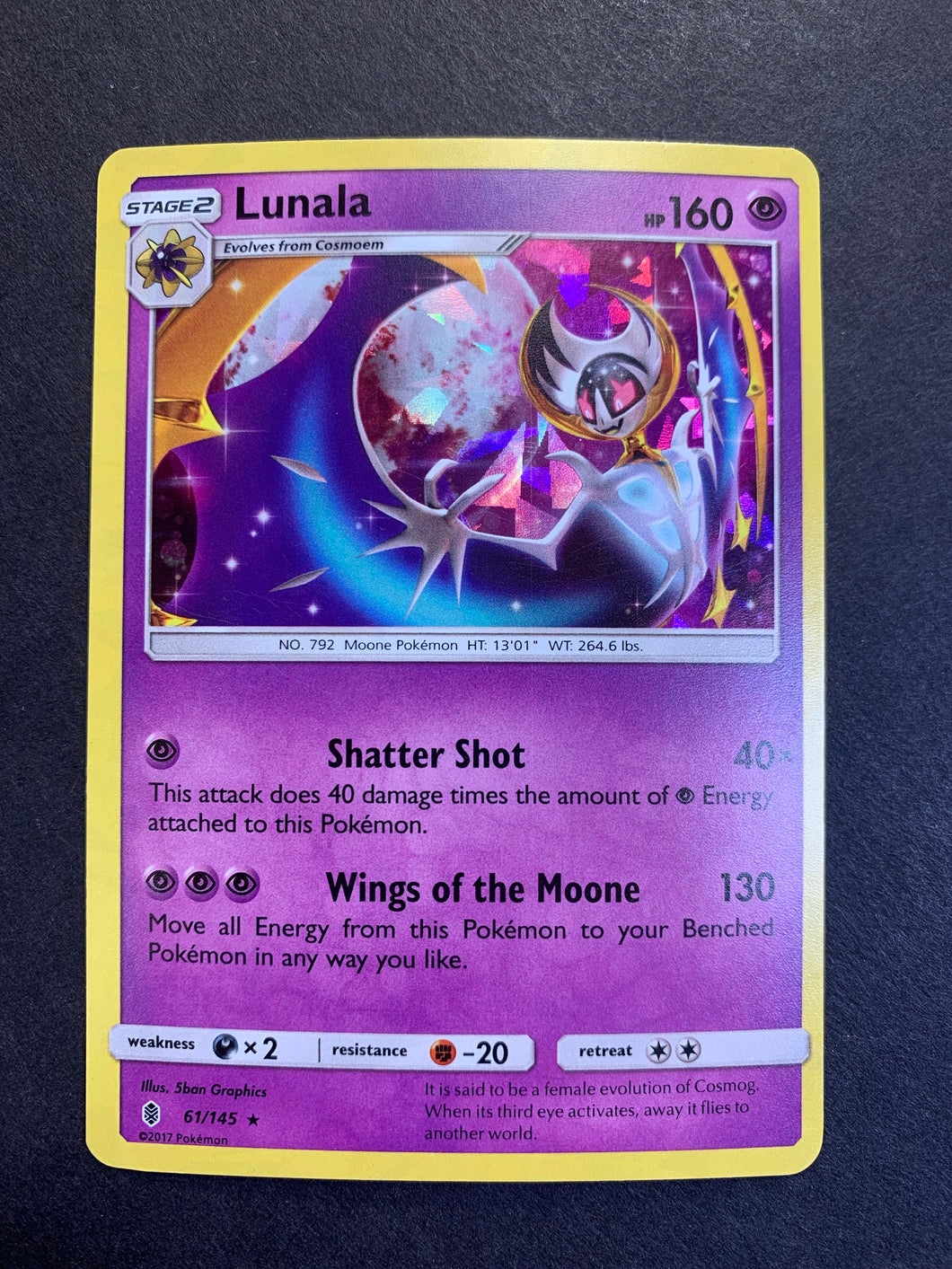 Pokemon Lunala - 61/145 - Rare - Sun & Moon: Guardians Rising Pokemon Lunala - 61/145 - Rare - Sun & Moon: Guardians Rising